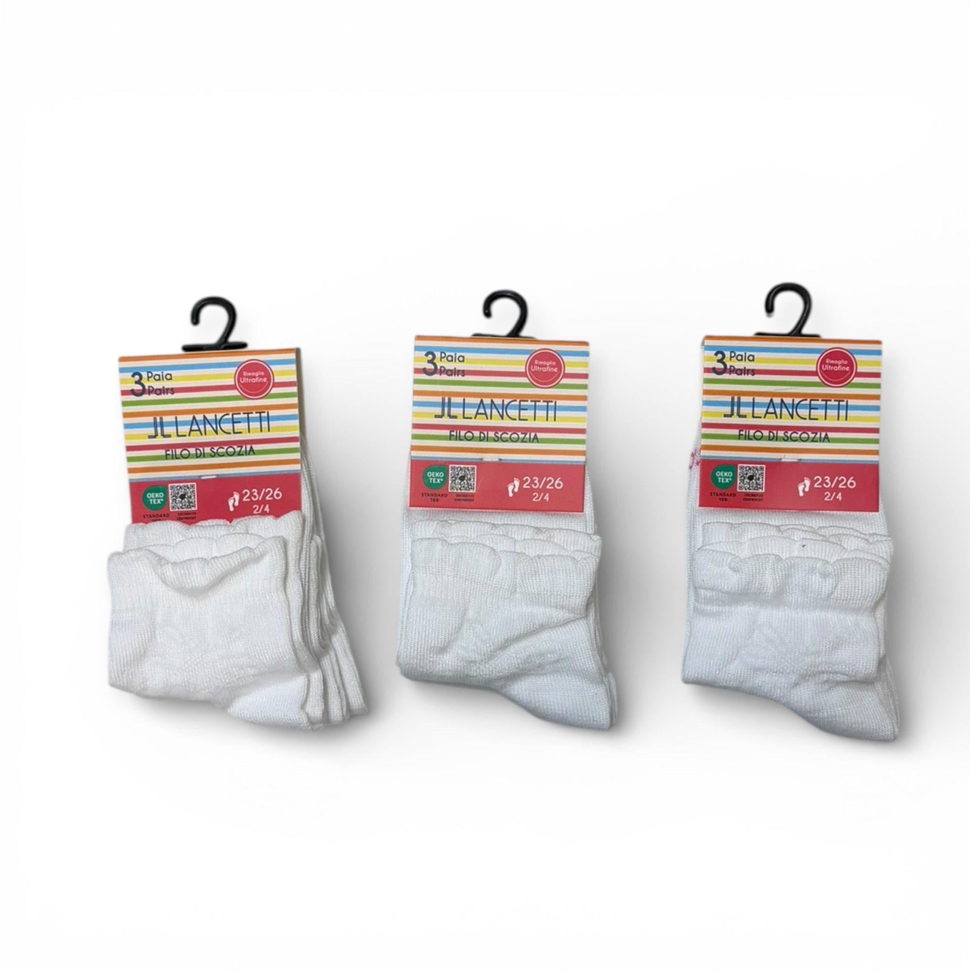 Calza Corta Bimba in Filo di Scozia Fantasia Lancetti Art.LAN052C - Boutique dell'Intimo e del Neonato