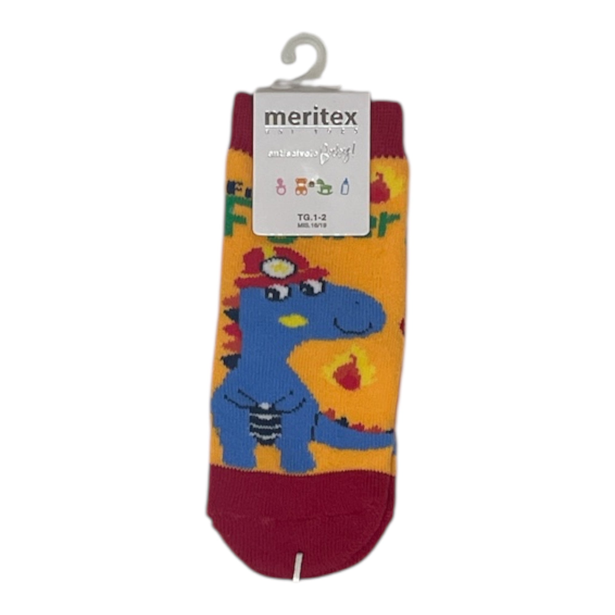 Calza Corta Bimbo Antiscivolo in Caldo Cotone Meritex Art.4450 FIRE - Boutique dell'Intimo e del Neonato