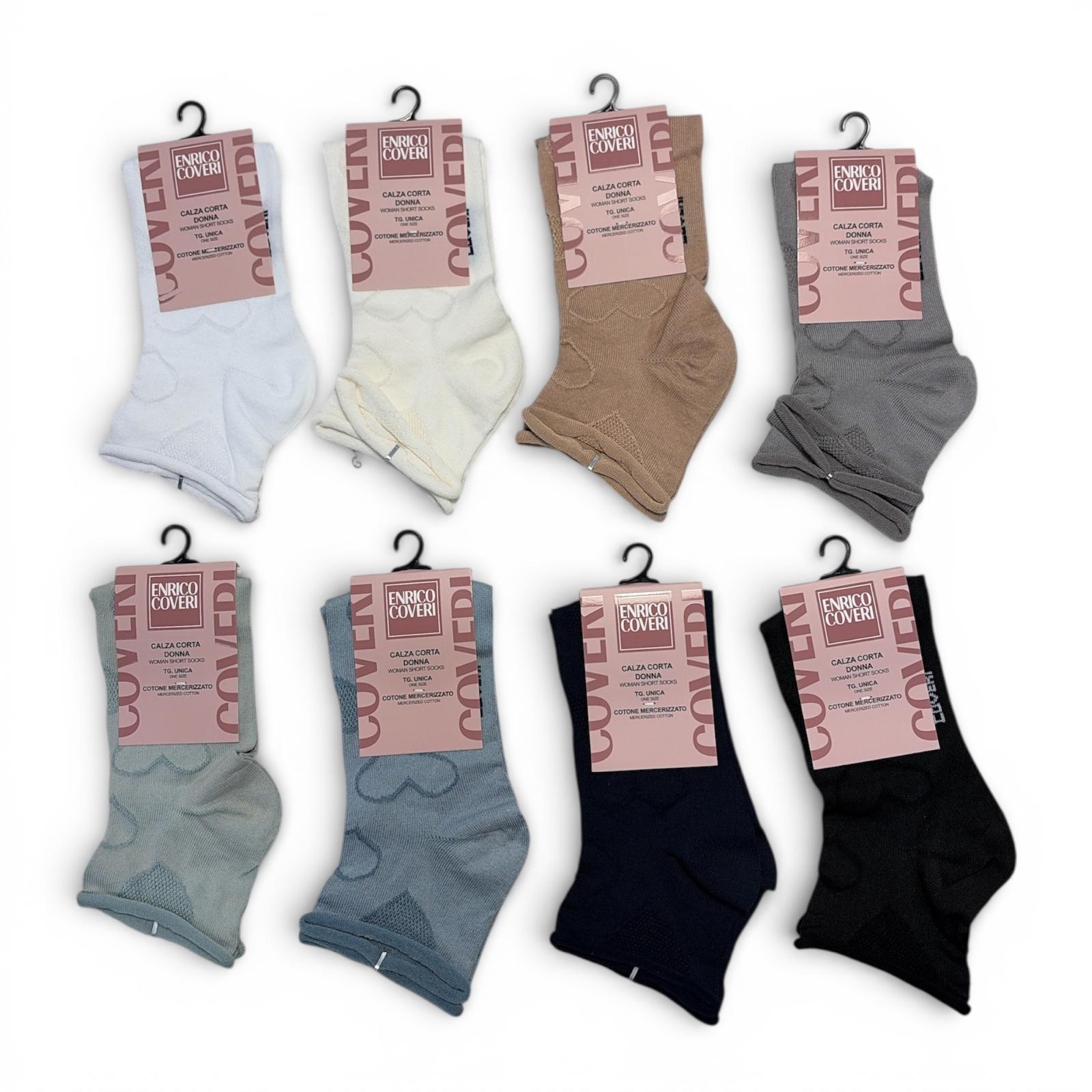 Calza Corta Donna Fantasia Cuori Senza Elastico Enrico Coveri Art.PAPAYA 273ASS - Boutique dell'Intimo e del Neonato