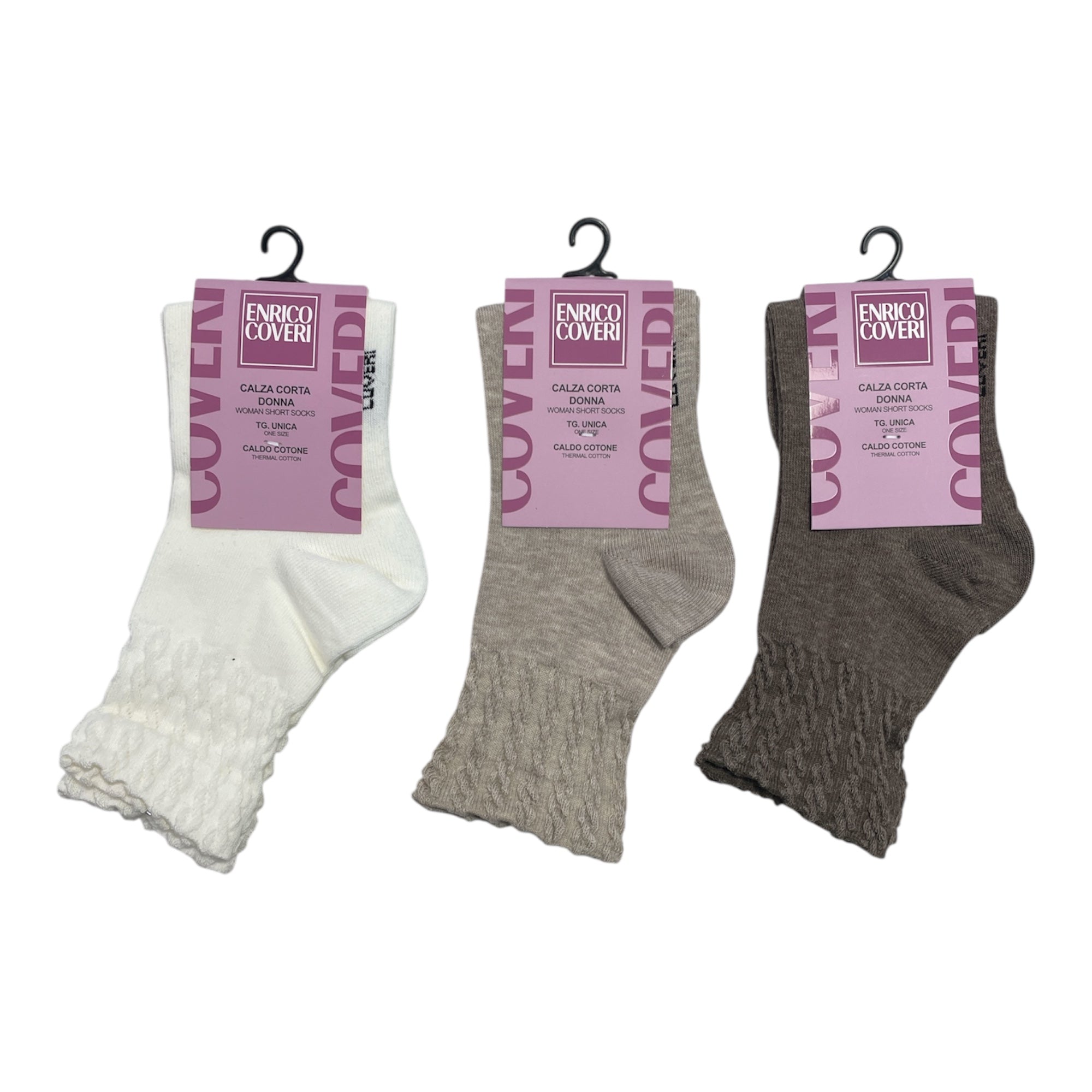 Calza Corta Donna in Caldo Cotone Fantasia Enrico Coveri Art.ELISA 343 - Boutique dell'Intimo e del Neonato