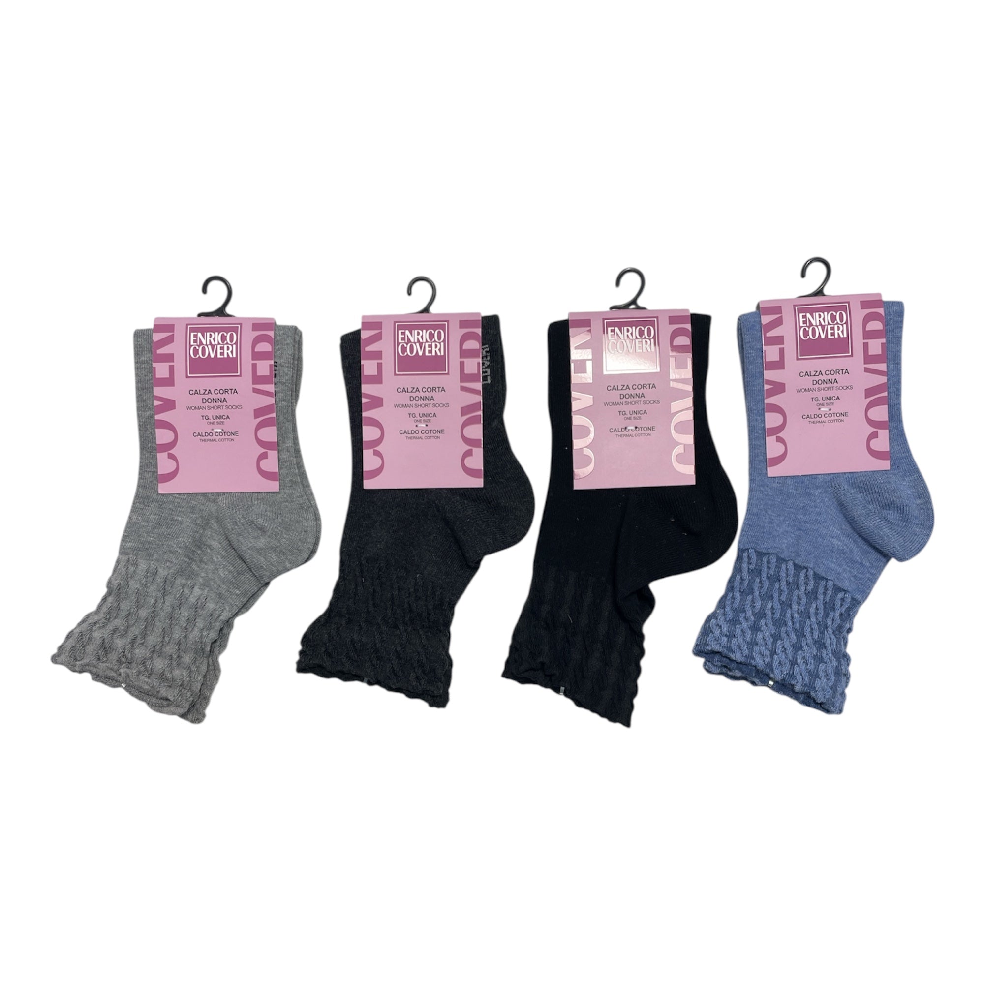 Calza Corta Donna in Caldo Cotone Fantasia Enrico Coveri Art.ELISA 343 - Boutique dell'Intimo e del Neonato