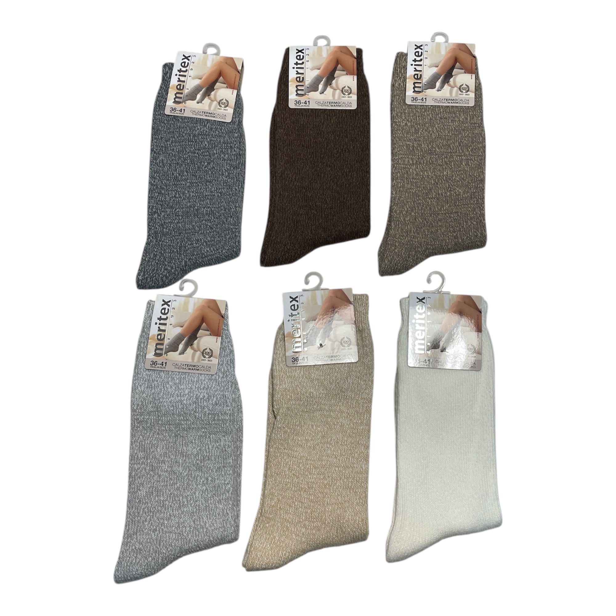 Calza Corta Donna in Caldo Cotone Maglia Lavorata Meritex Art.408 UNITO - Boutique dell'Intimo e del Neonato