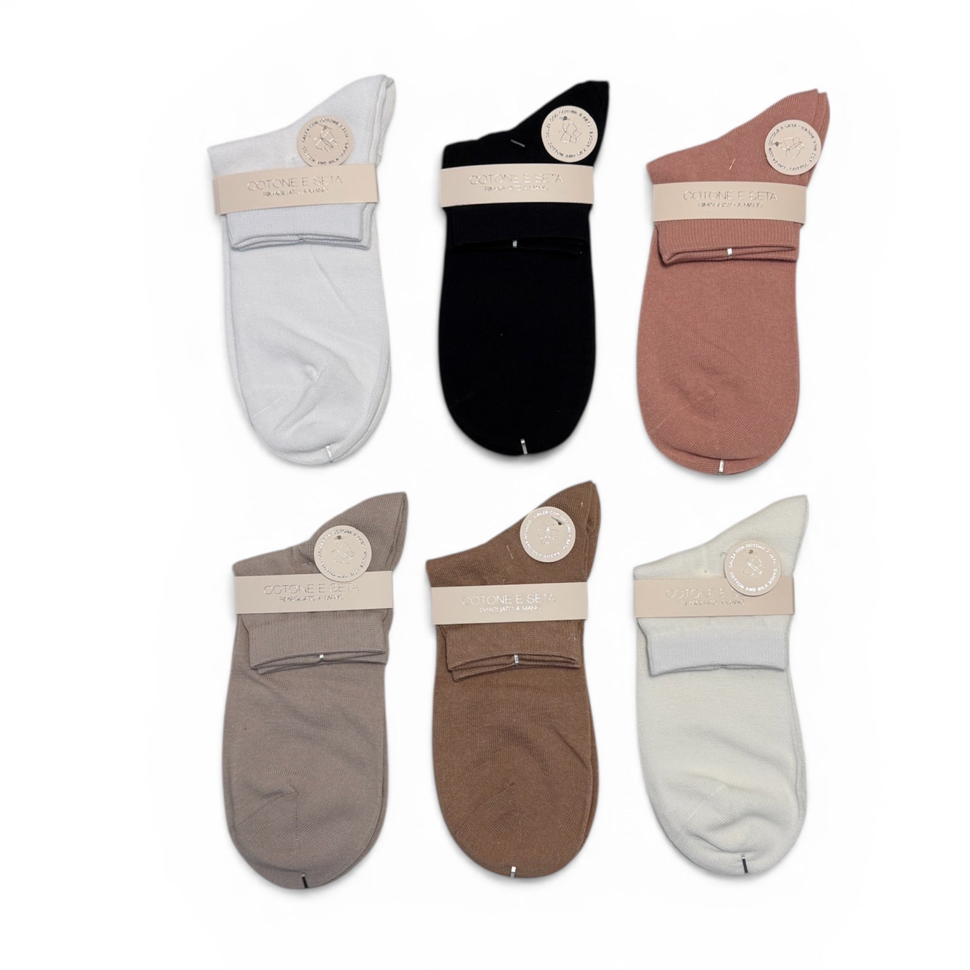 Calza Corta Donna in Cotone e Seta Tinta Unita Meritex Art.6000 - Boutique dell'Intimo e del Neonato
