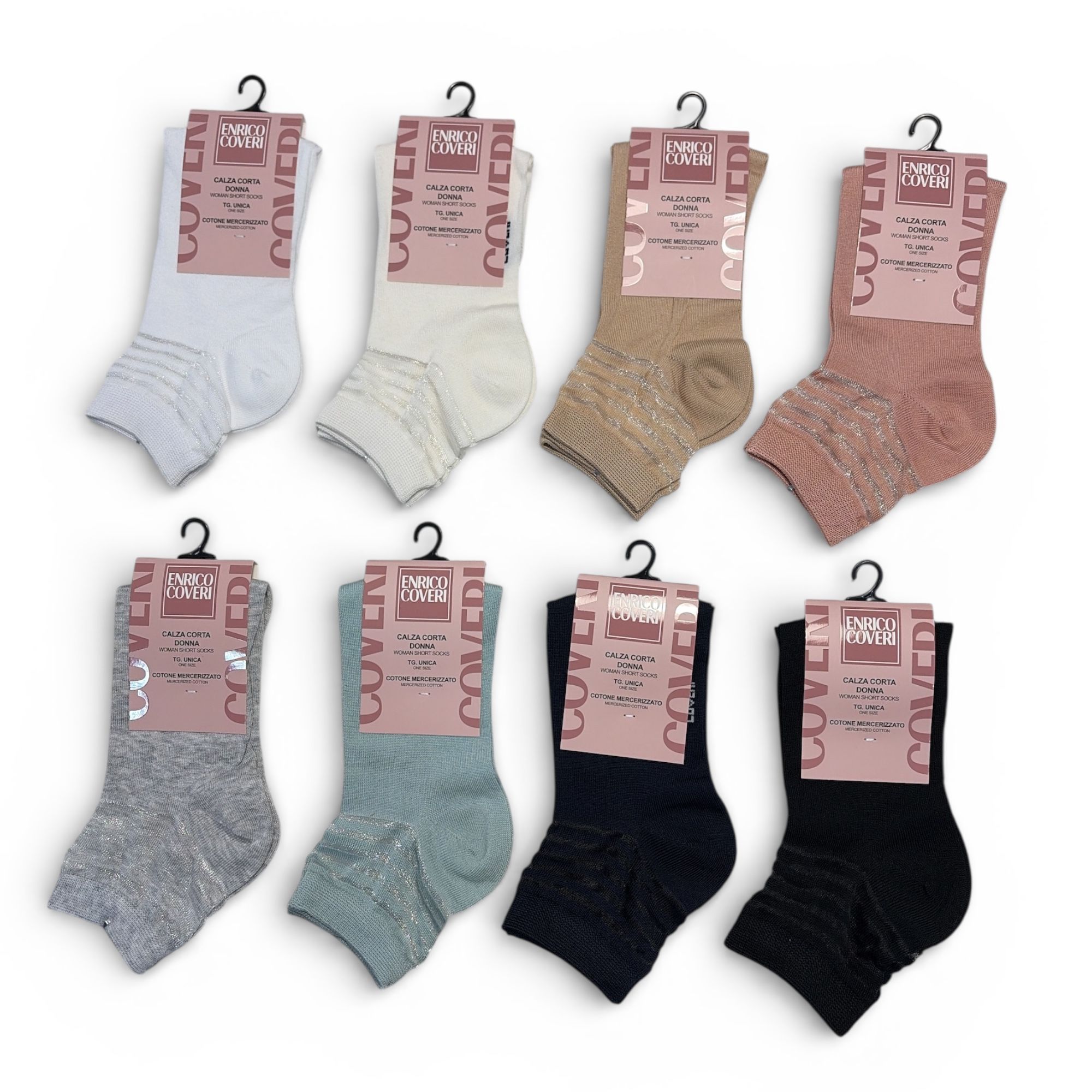 Calza Corta Donna in Cotone Fantasia Enrico Coveri Art.PAPAYA 287ASS - Boutique dell'Intimo e del Neonato