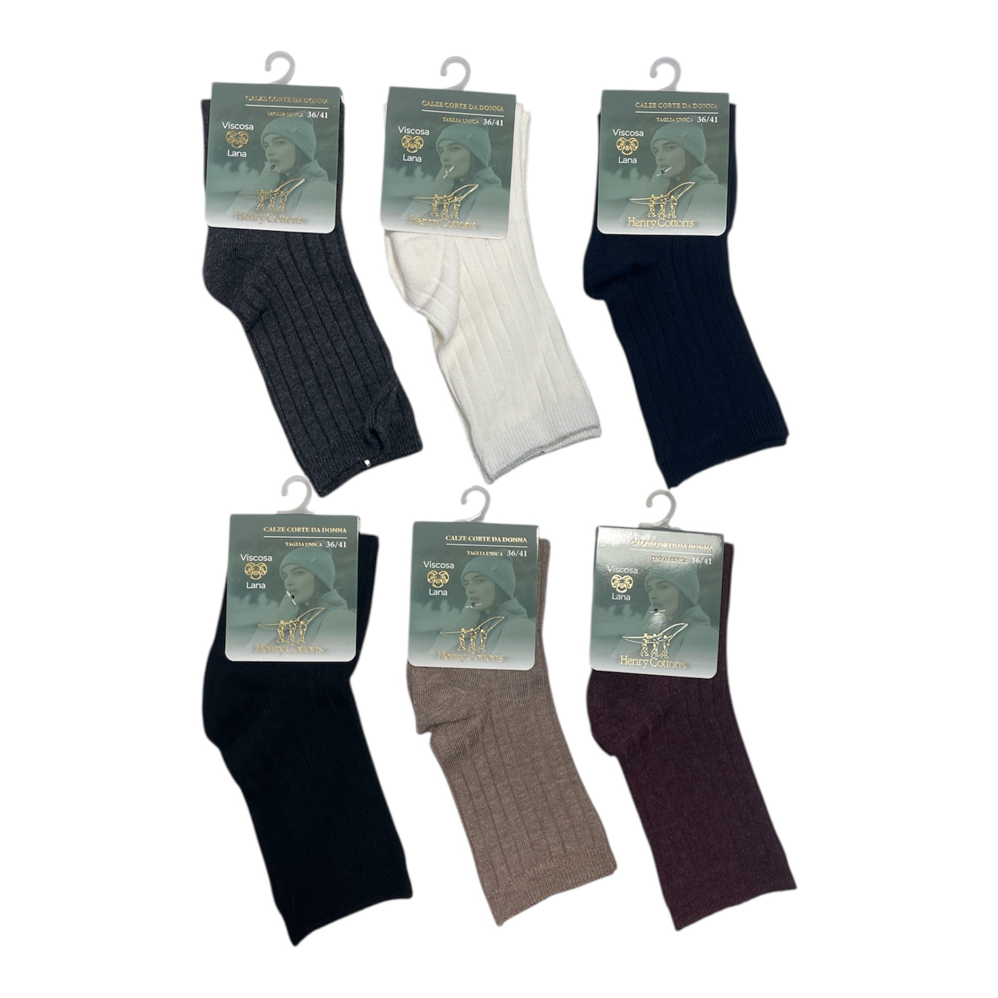 Calza Corta Donna Viscosa & Lana Costina Henry Cotton's Art.HT40421 - Boutique dell'Intimo e del Neonato