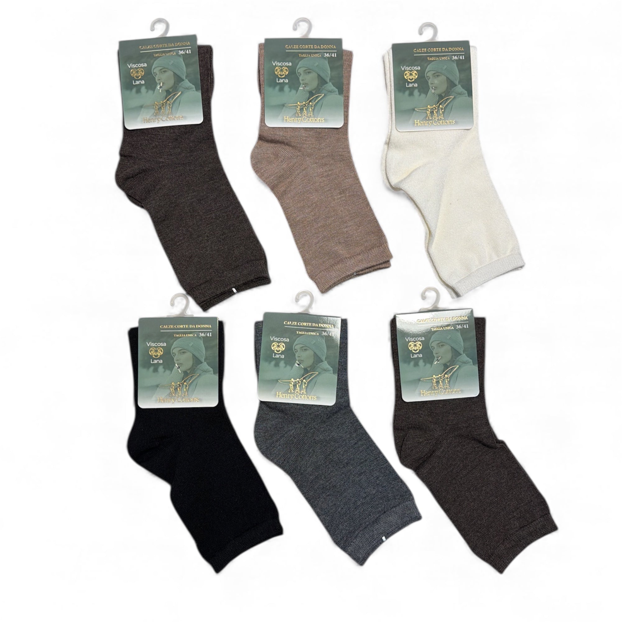 Calza Corta Donna Viscosa & Lana Liscio Soft Henry Cotton's Art.HT41001 - Boutique dell'Intimo e del Neonato