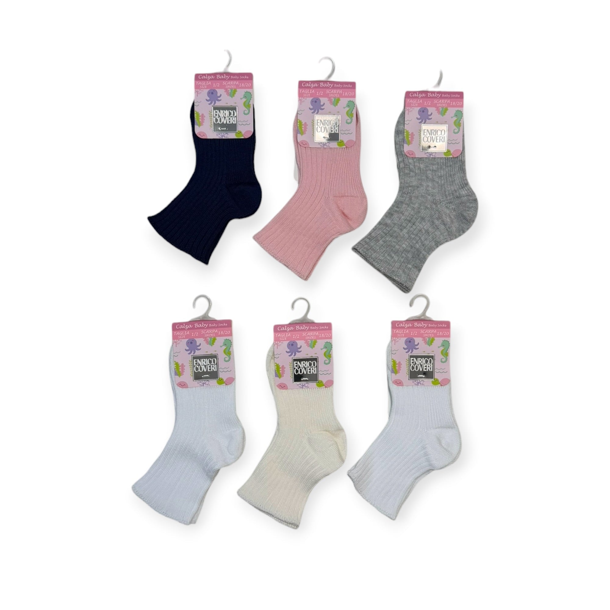 Calza Corta Neonata in Cotone Costina Enrico Coveri Art.SYDNEY - 2ASS - Boutique dell'Intimo e del Neonato