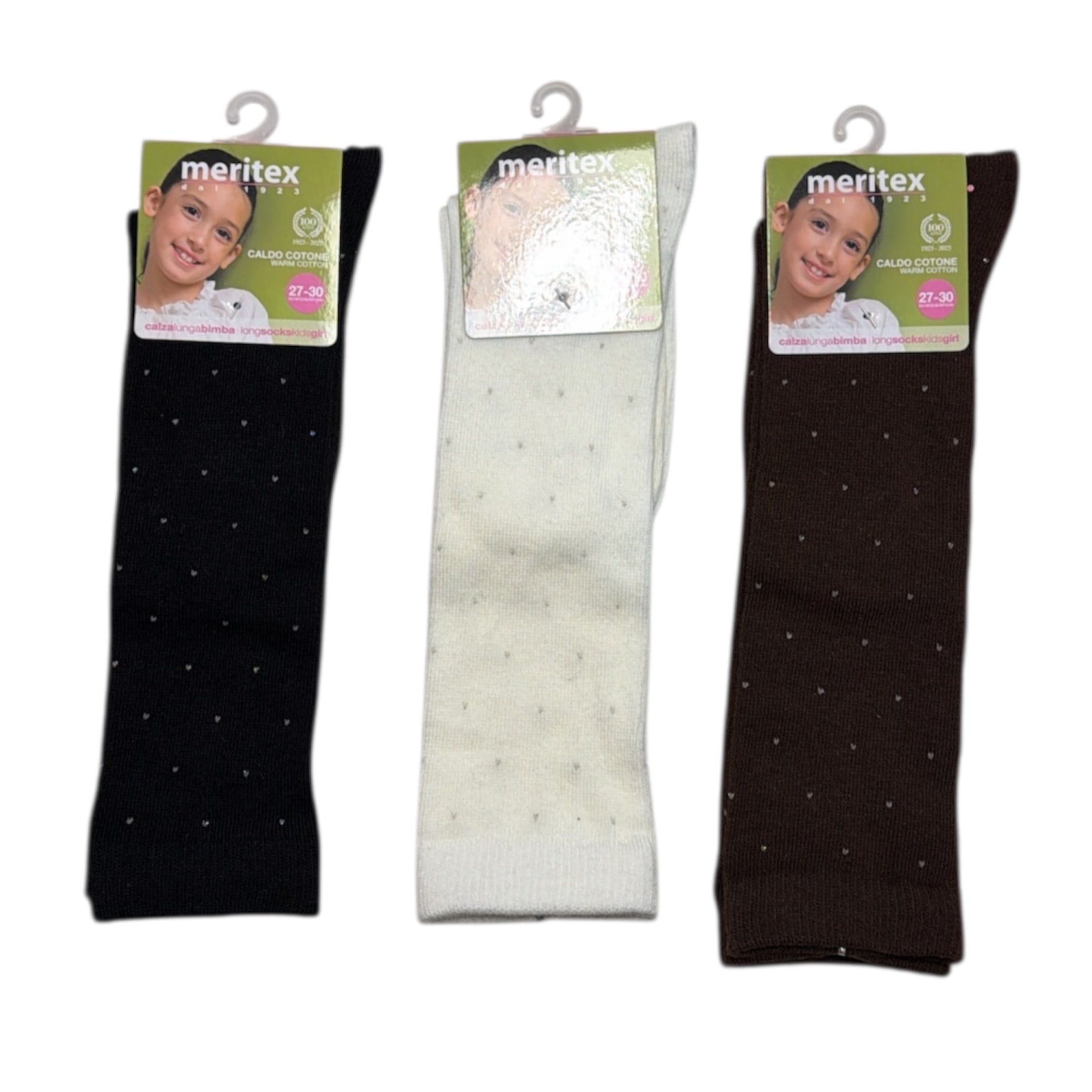 Calza Lunga Bimba in Caldo Cotone Fantasia Pois Meritex Art.4532 - Boutique dell'Intimo e del Neonato