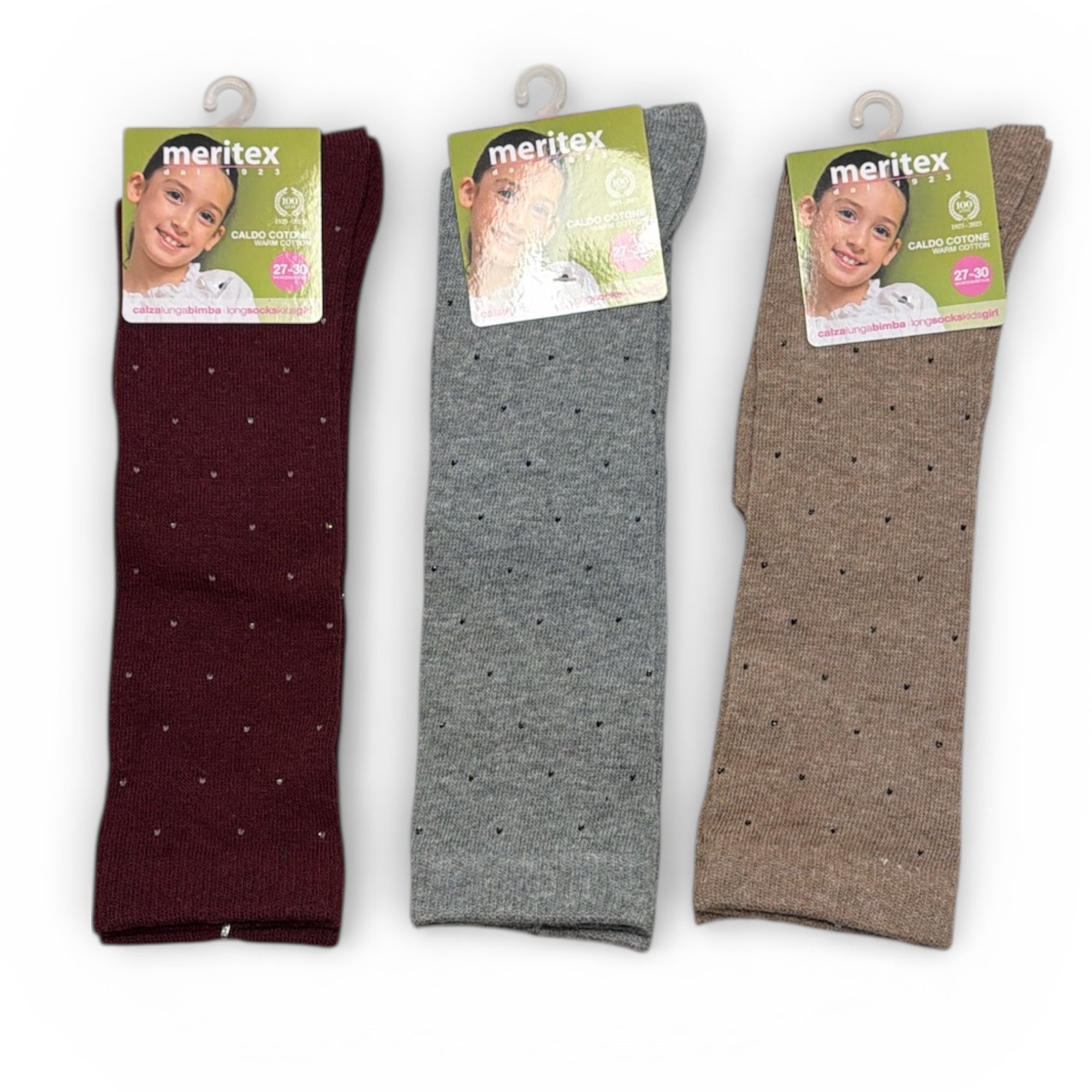 Calza Lunga Bimba in Caldo Cotone Fantasia Pois Meritex Art.4532 - Boutique dell'Intimo e del Neonato