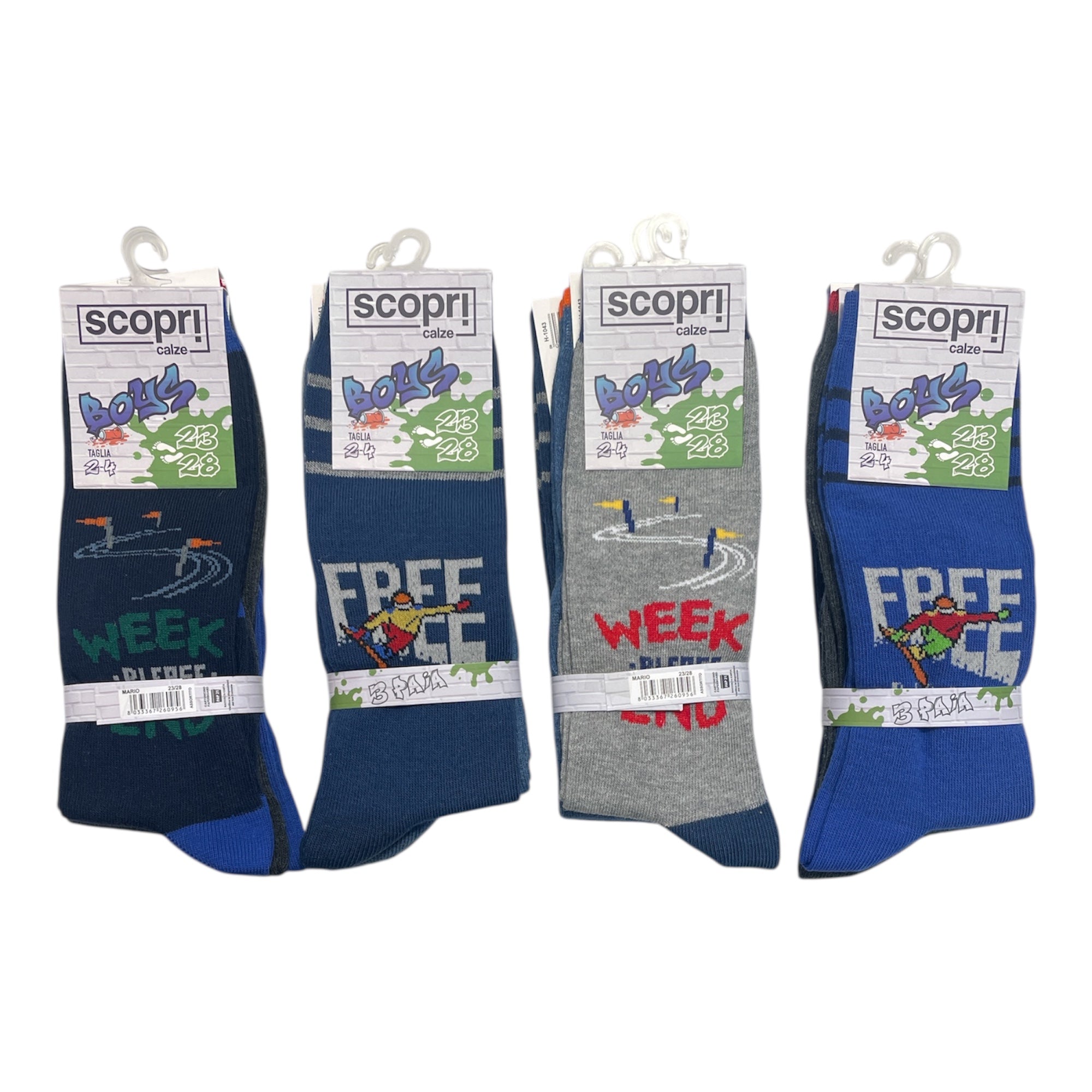 Calza Lunga Bimbo in Caldo Cotone Fantasia Assortita Scopri Art.MARIO - Boutique dell'Intimo e del Neonato