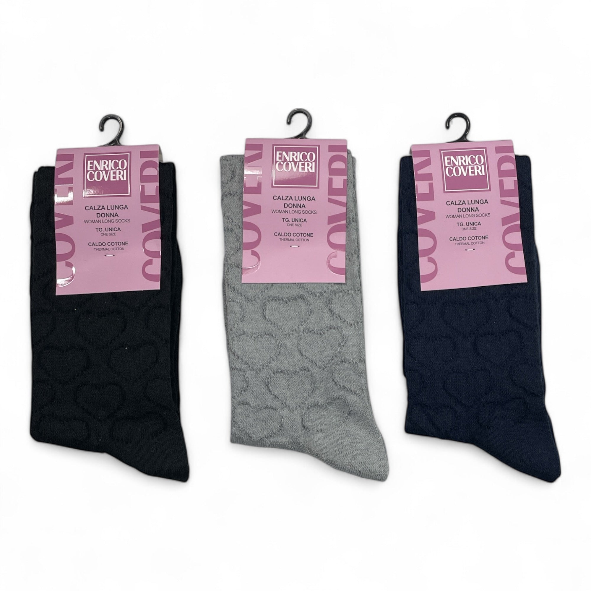 Calza Lunga Donna in Caldo Cotone Fantasia Enrico Coveri Art.GIORGIA 346_1C - Boutique dell'Intimo e del Neonato