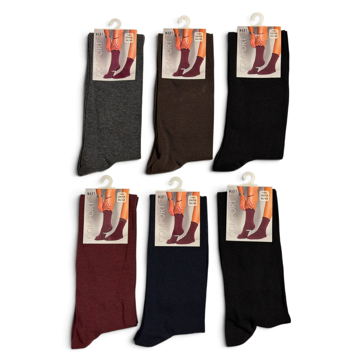 Calza Lunga Donna in Caldo Cotone Tinta Unita Comfort Mary Kate Art.VICTORIA - Boutique dell'Intimo e del Neonato