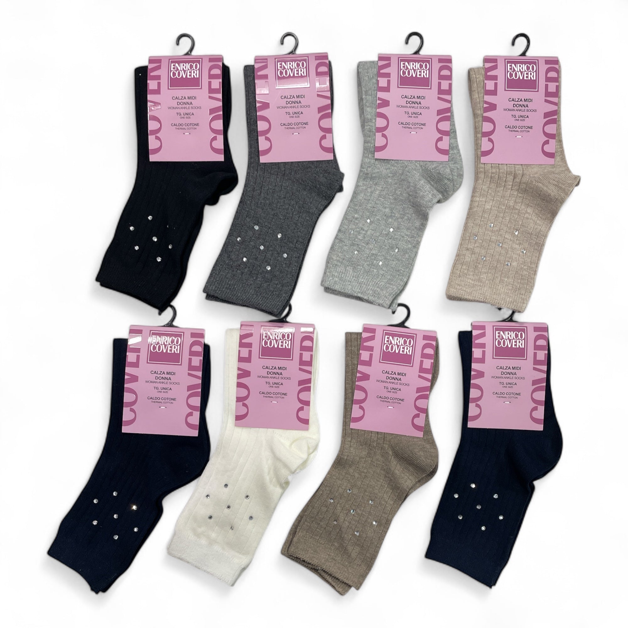 Calza Midi Donna in Caldo Cotone Costina Applique Enrico Coveri Art.RAYA - 1ASS - Boutique dell'Intimo e del Neonato