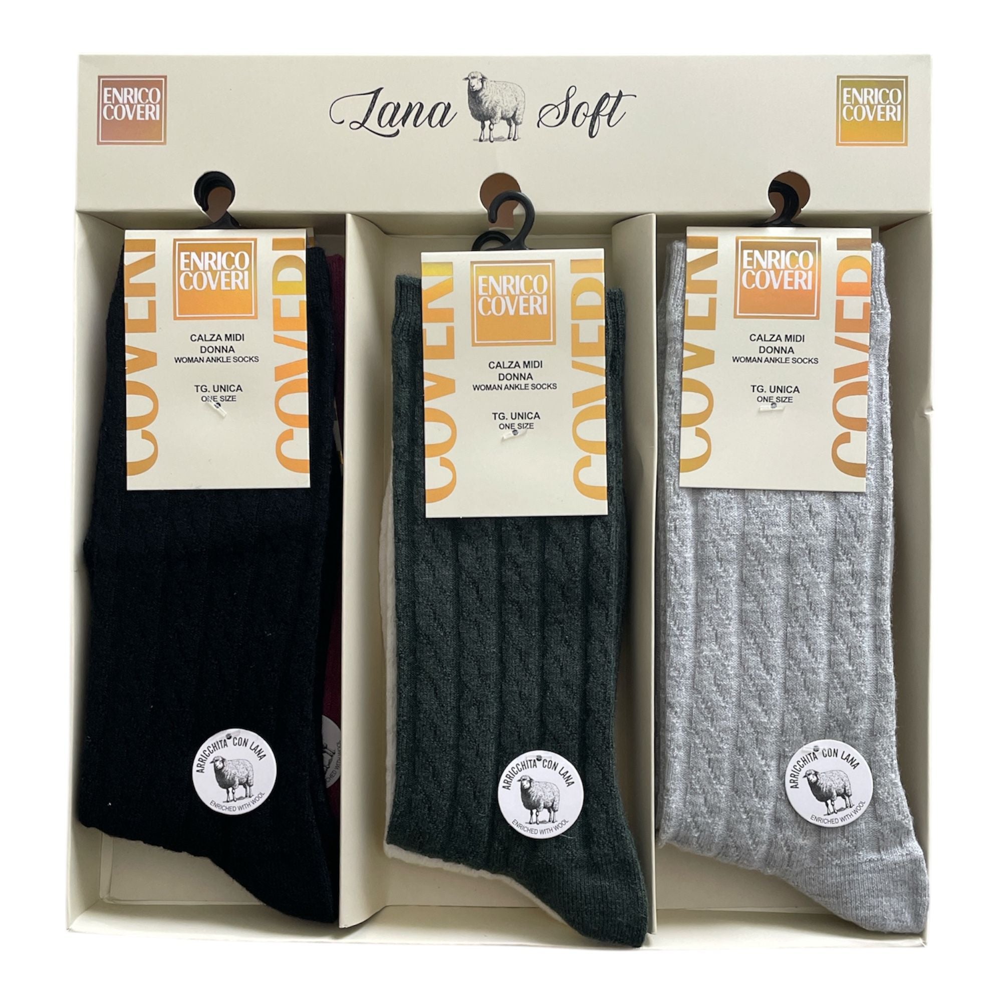 Calza Midi Donna Lana Soft Fantasia Enrico Coveri Art.LANASOFT - WM - 3M - Boutique dell'Intimo e del Neonato