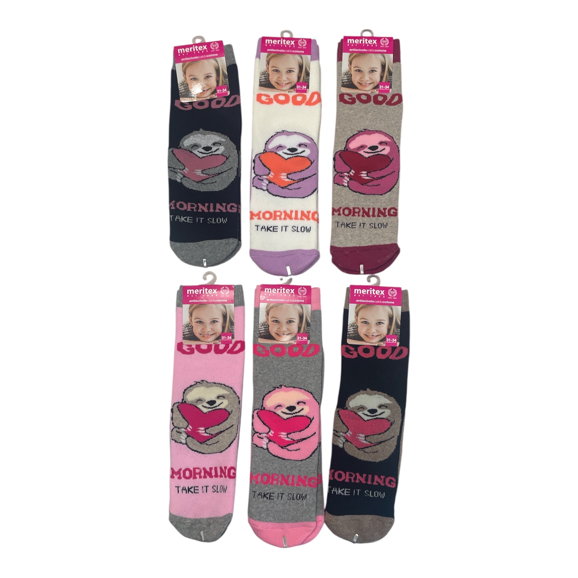 Calze Antiscivolo Bimba in Caldo Cotone Fantasia Meritex Art.LEMU 4391 - Boutique dell'Intimo e del Neonato