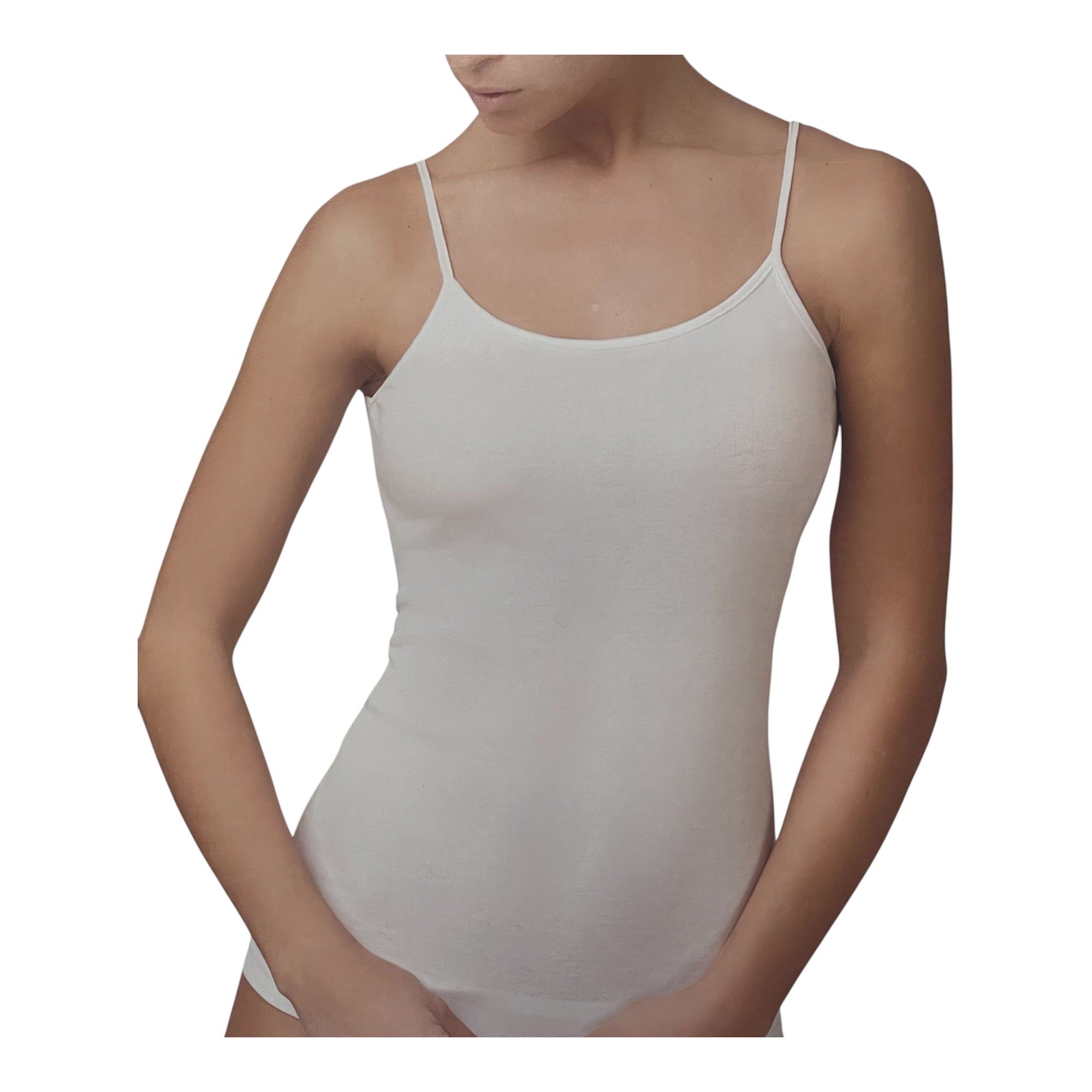 Canotta Donna Spalla Stretta in Cotone 100% Bordo in Raso Jadea Art.9003 - Boutique dell'Intimo e del Neonato