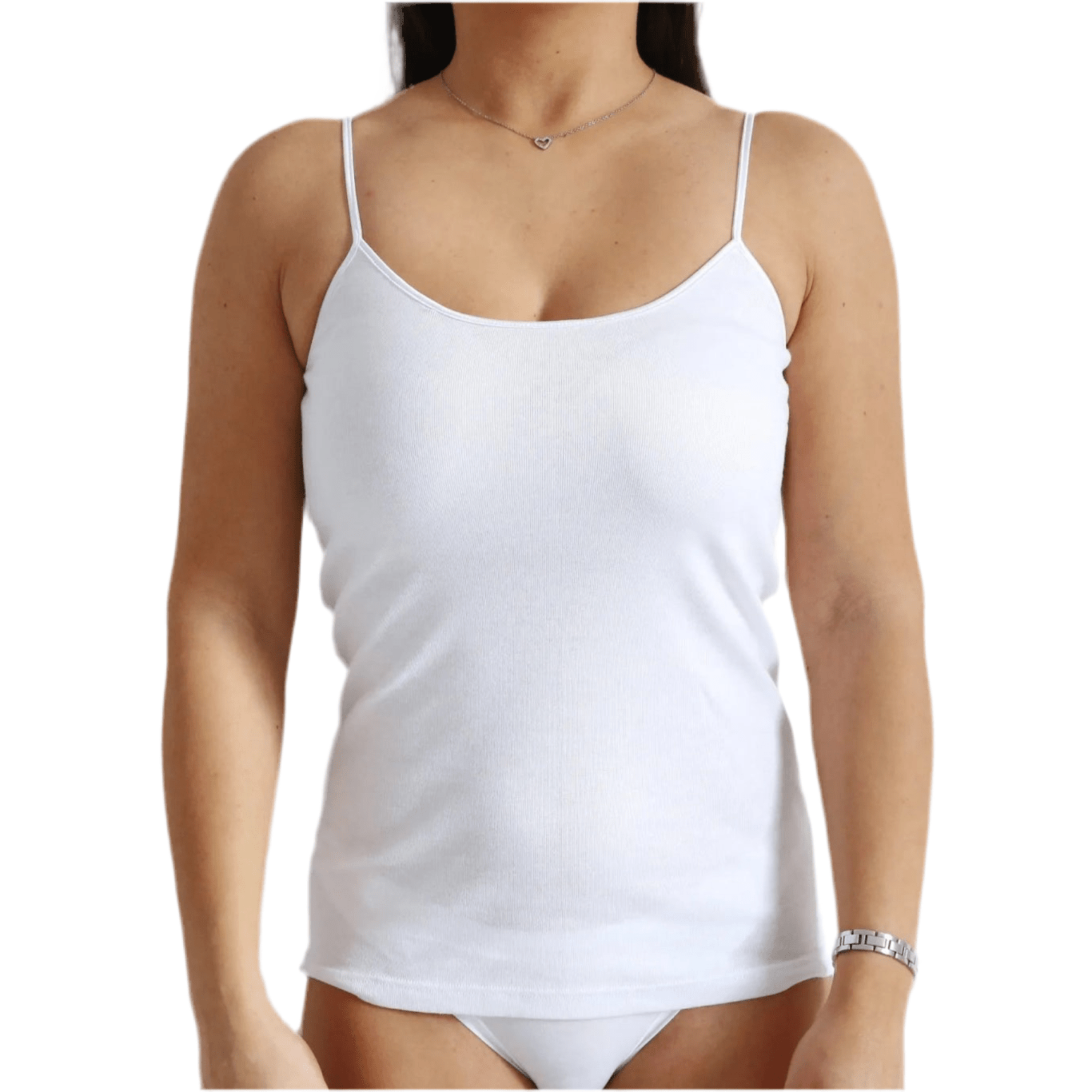 CANOTTA SPALLA STRETTA MANSUE' ART.30027|30034 - COTONE 100% CON BORDO IN RASO - Boutique dell'Intimo e del Neonato