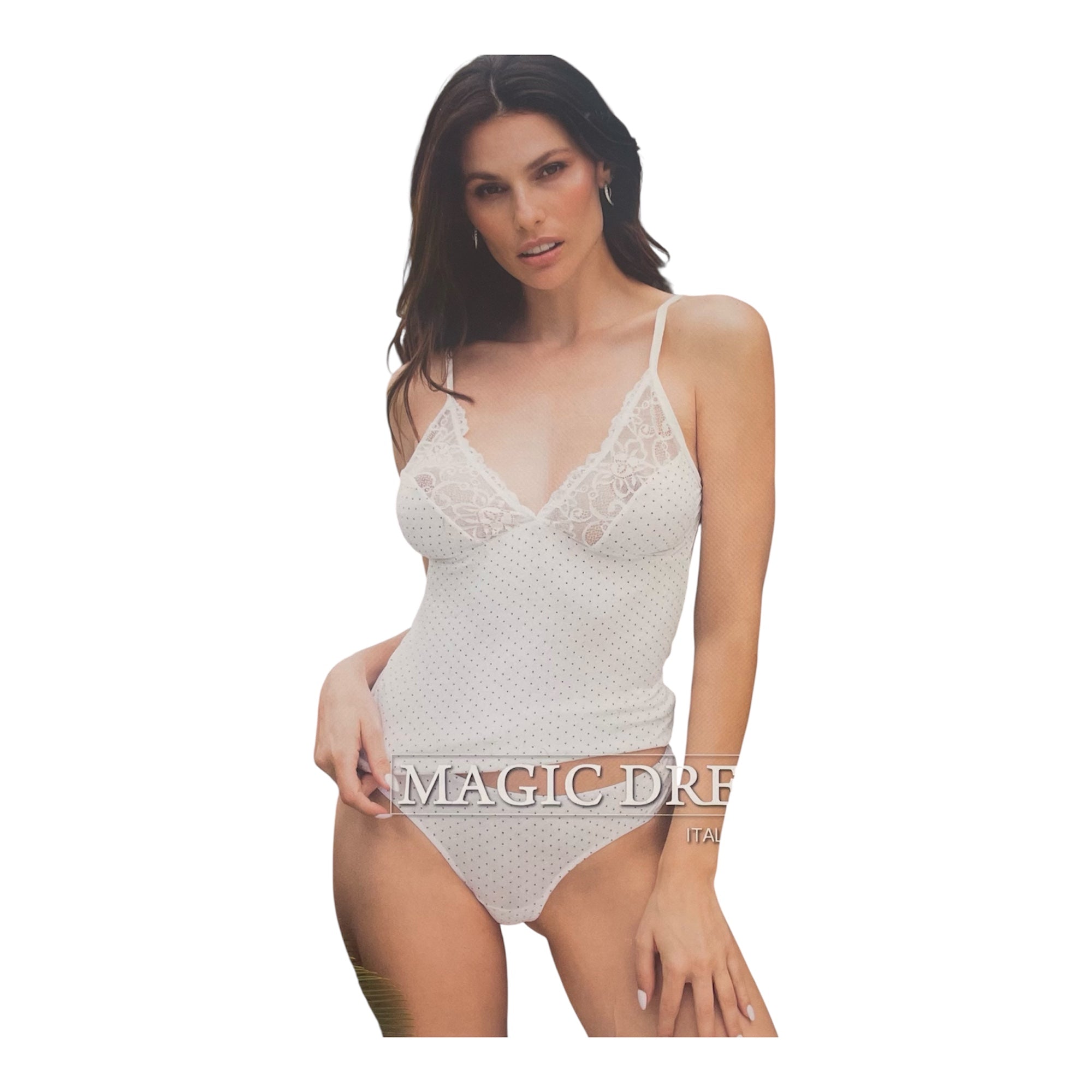 Completo Donna Canotta Spalla Stretta e Brasiliana Bamboo e Pizzo Magic Dream Art.8719 - Boutique dell'Intimo e del Neonato