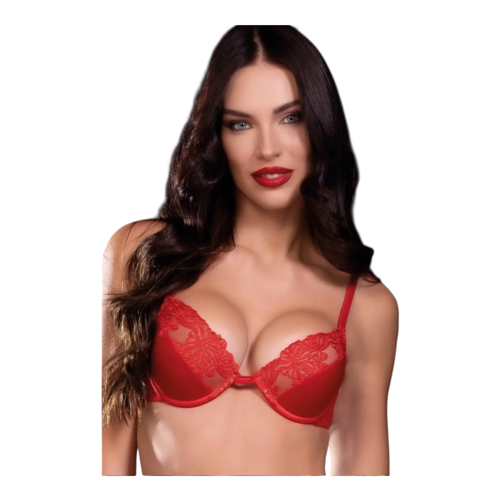 Completo Donna Natalizio Push - Up + Brasiliana V in Pizzo Love and Bra Art.98097 - Boutique dell'Intimo e del Neonato