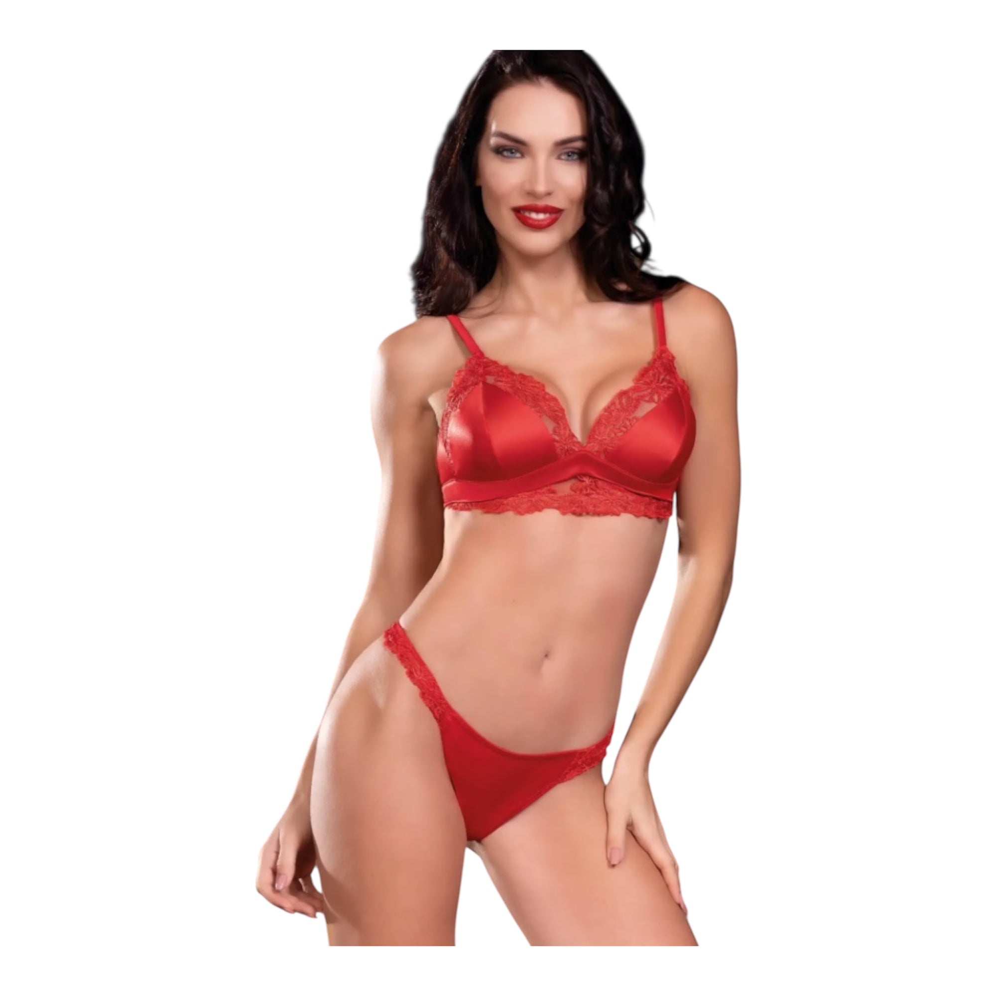 Completo Donna Natalizio Triangolo + Brasiliana in Pizzo Love and Bra Art.98099 - Boutique dell'Intimo e del Neonato