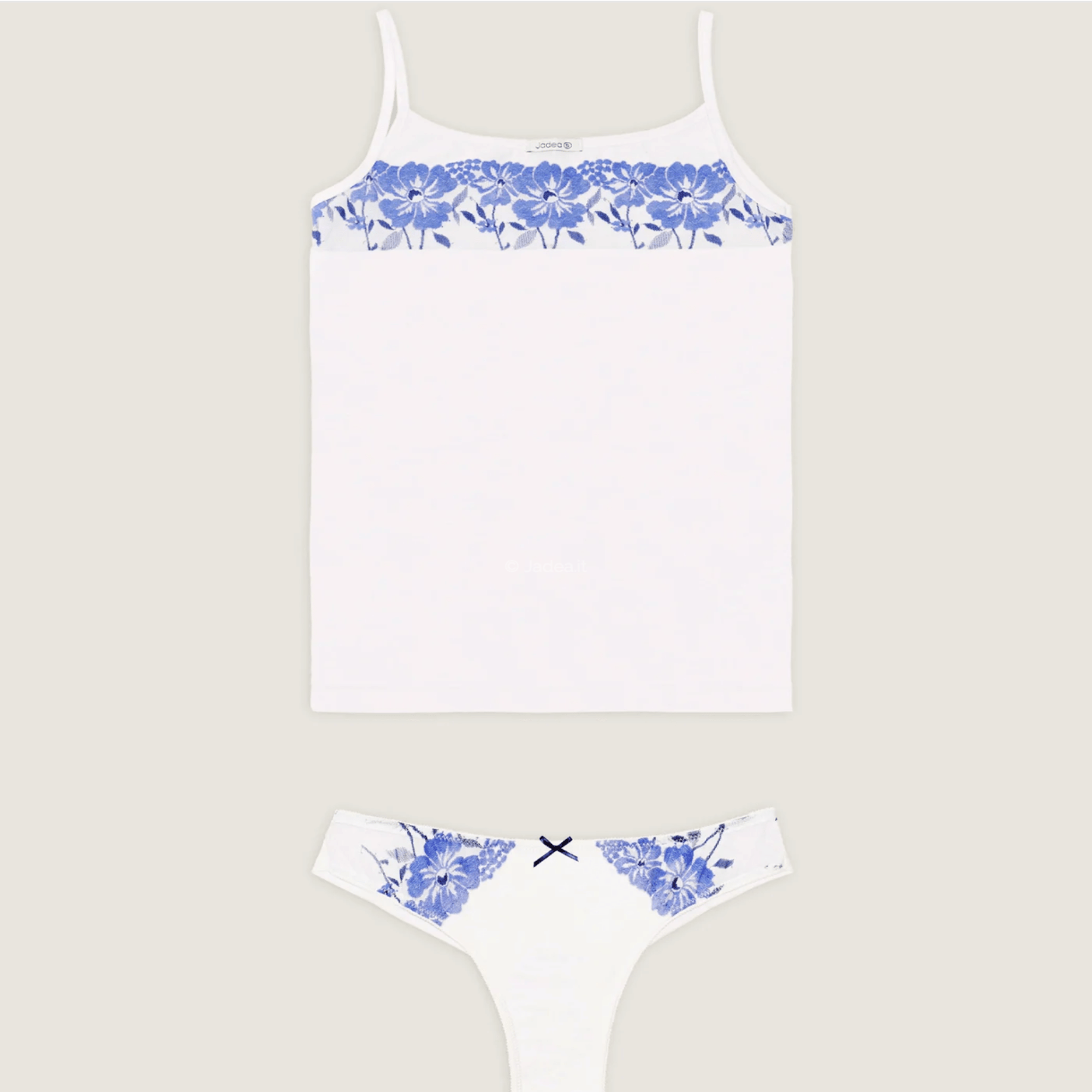 Completo Top e Brasiliana con dettagli in Pizzo Floreale Jadea Art.4736 - BOUTIQUE INTIMO E NEONATO