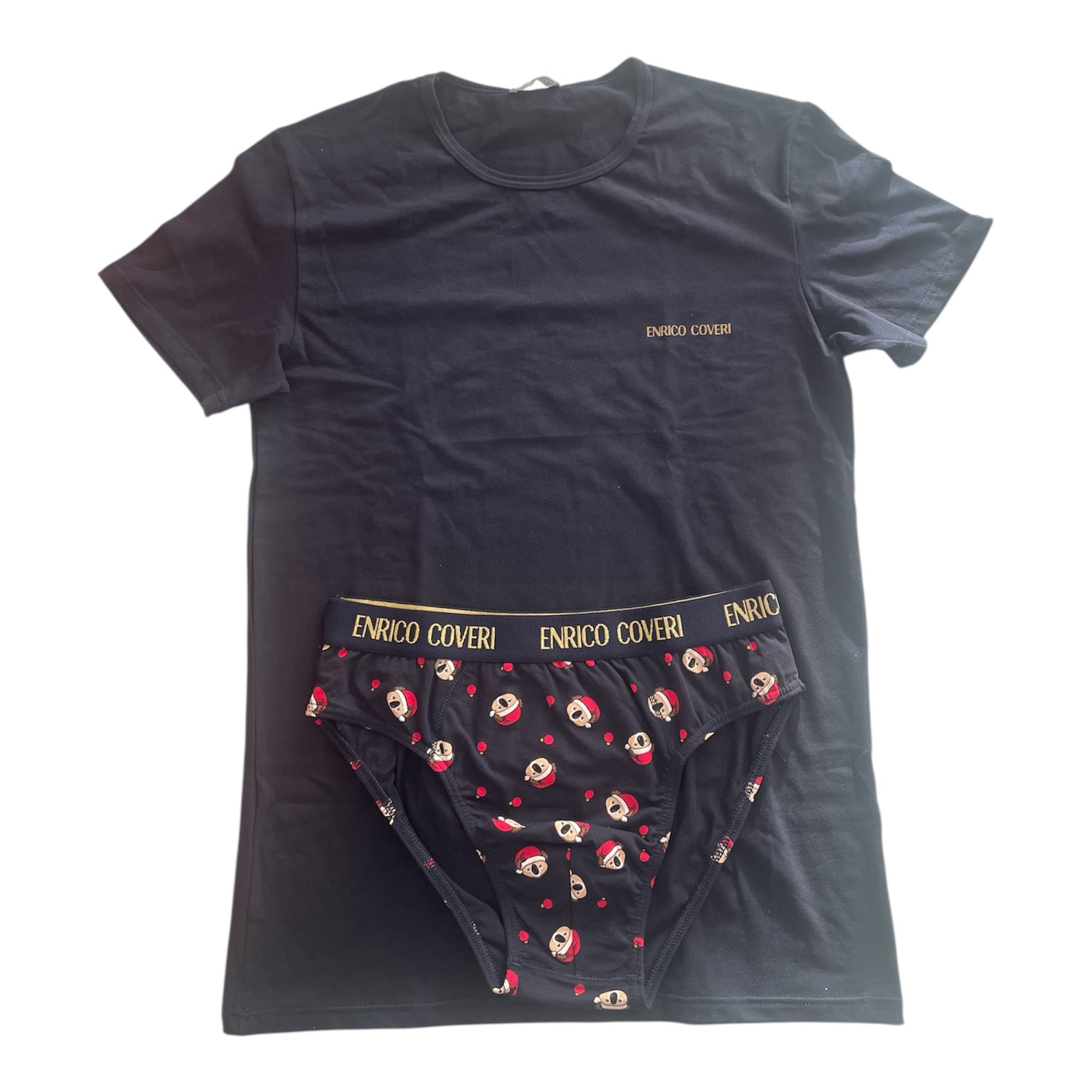 Completo Uomo Mezza Manica + Slip Natalizio in Cotone Elasticizzato Enrico Coveri Art.EC1211 - Boutique dell'Intimo e del Neonato