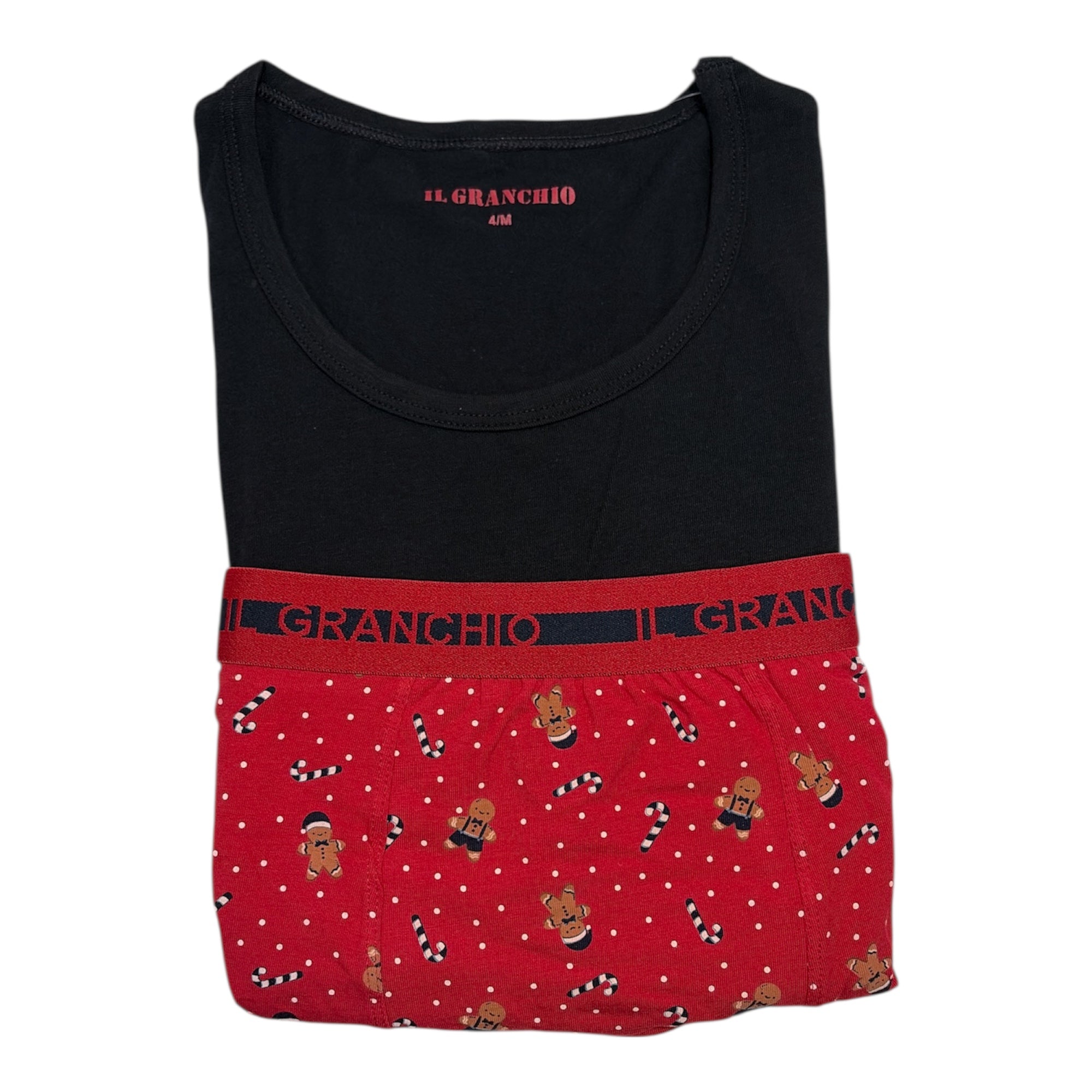 Completo Uomo Natalizio Mezza Manica + Boxer Il Granchio GC1336 - Boutique dell'Intimo e del Neonato