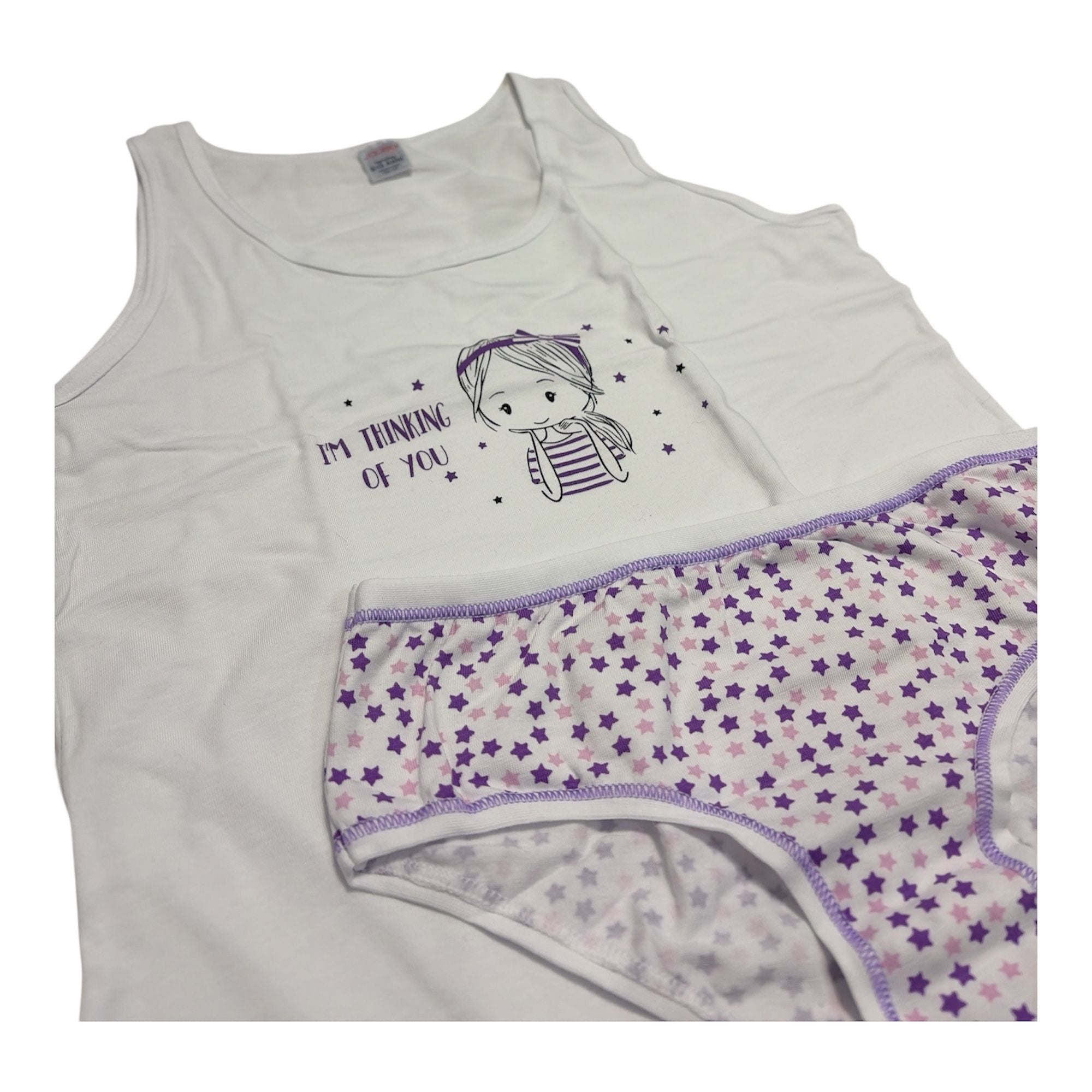 Coordinato Bimba Canotta Spalla Larga + Slip in Cotone Jadea Art.427 - Boutique dell'Intimo e del Neonato