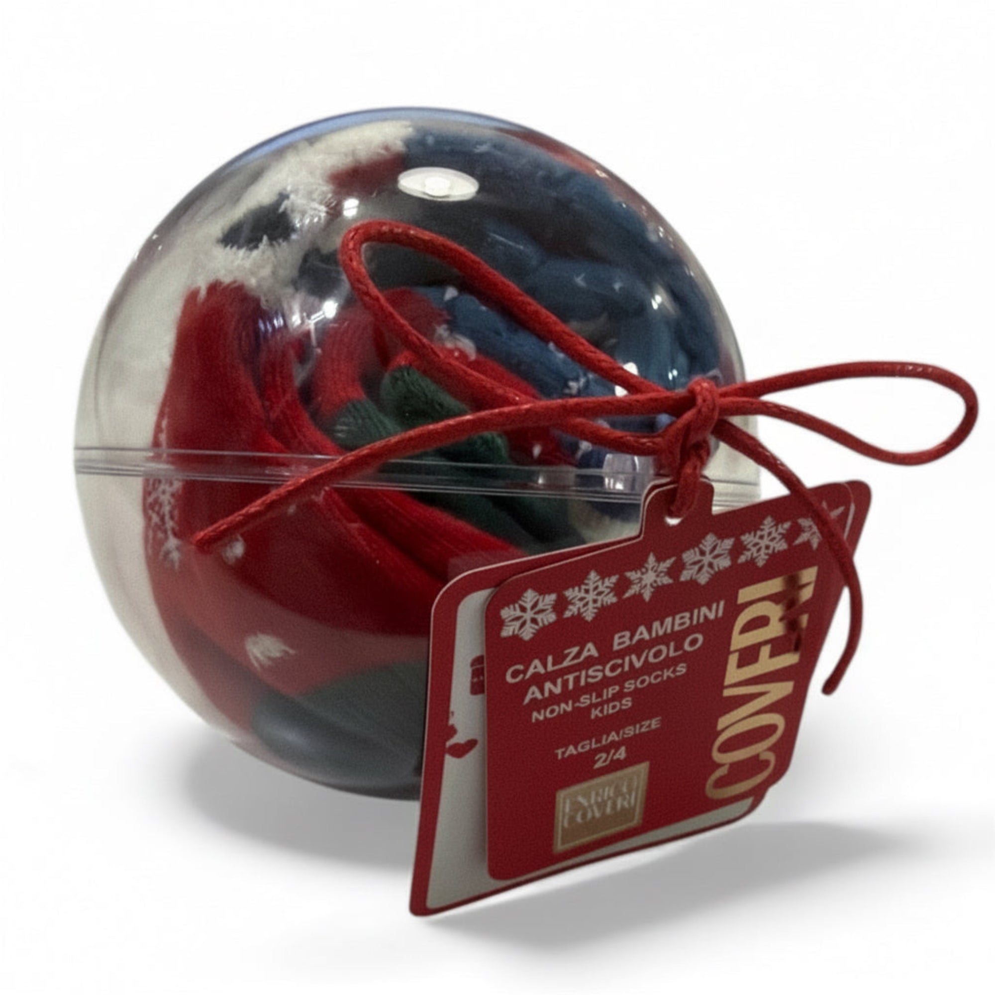 Gift Palla Calza Antiscivolo Bimbo Natalizio in Caldo Cotone Enrico Coveri Art.POLE - P1_MIX - Boutique dell'Intimo e del Neonato