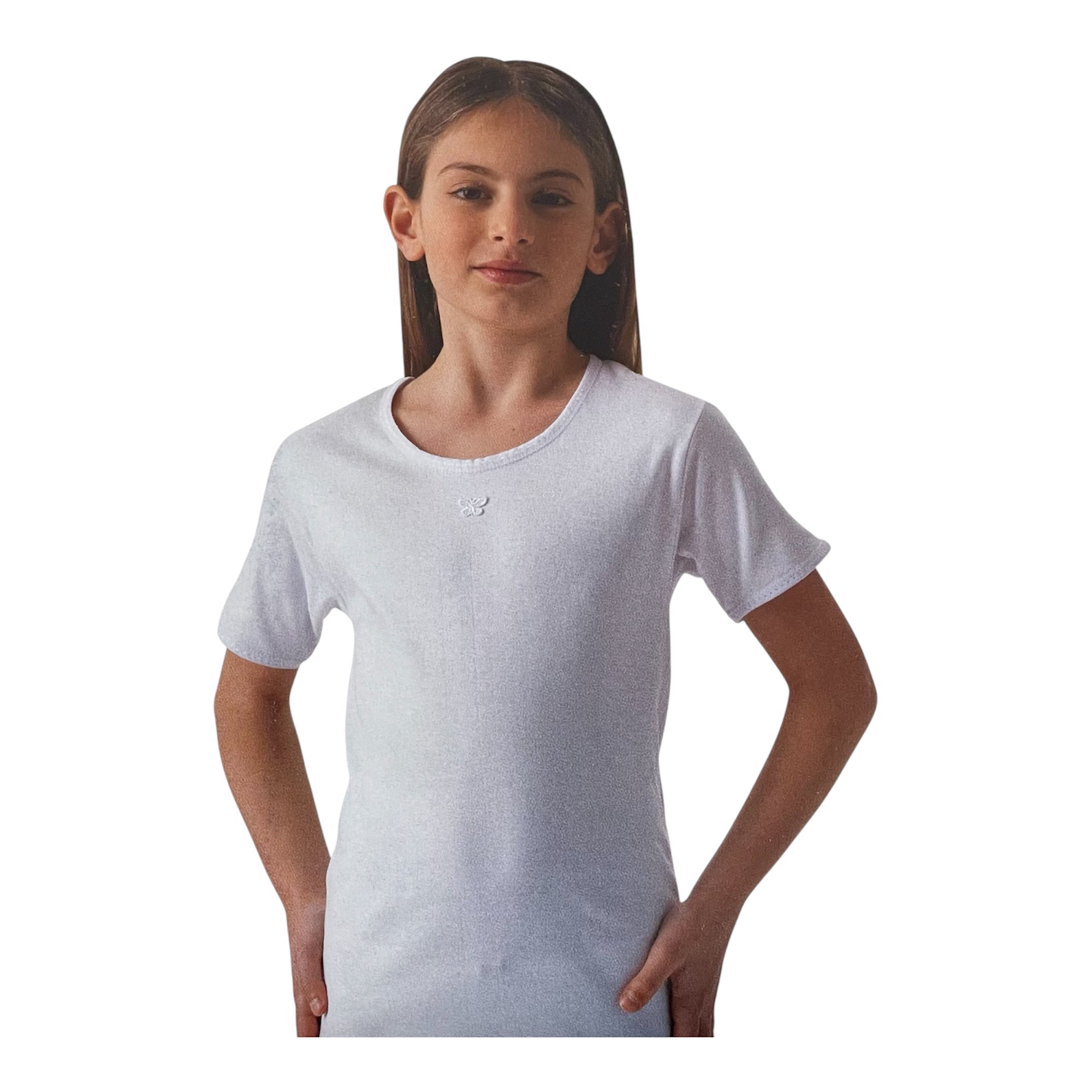 Maglia Bimba Mezza Manica Girocollo in Caldo Cotone BluOltremare Art.2411 - Boutique dell'Intimo e del Neonato