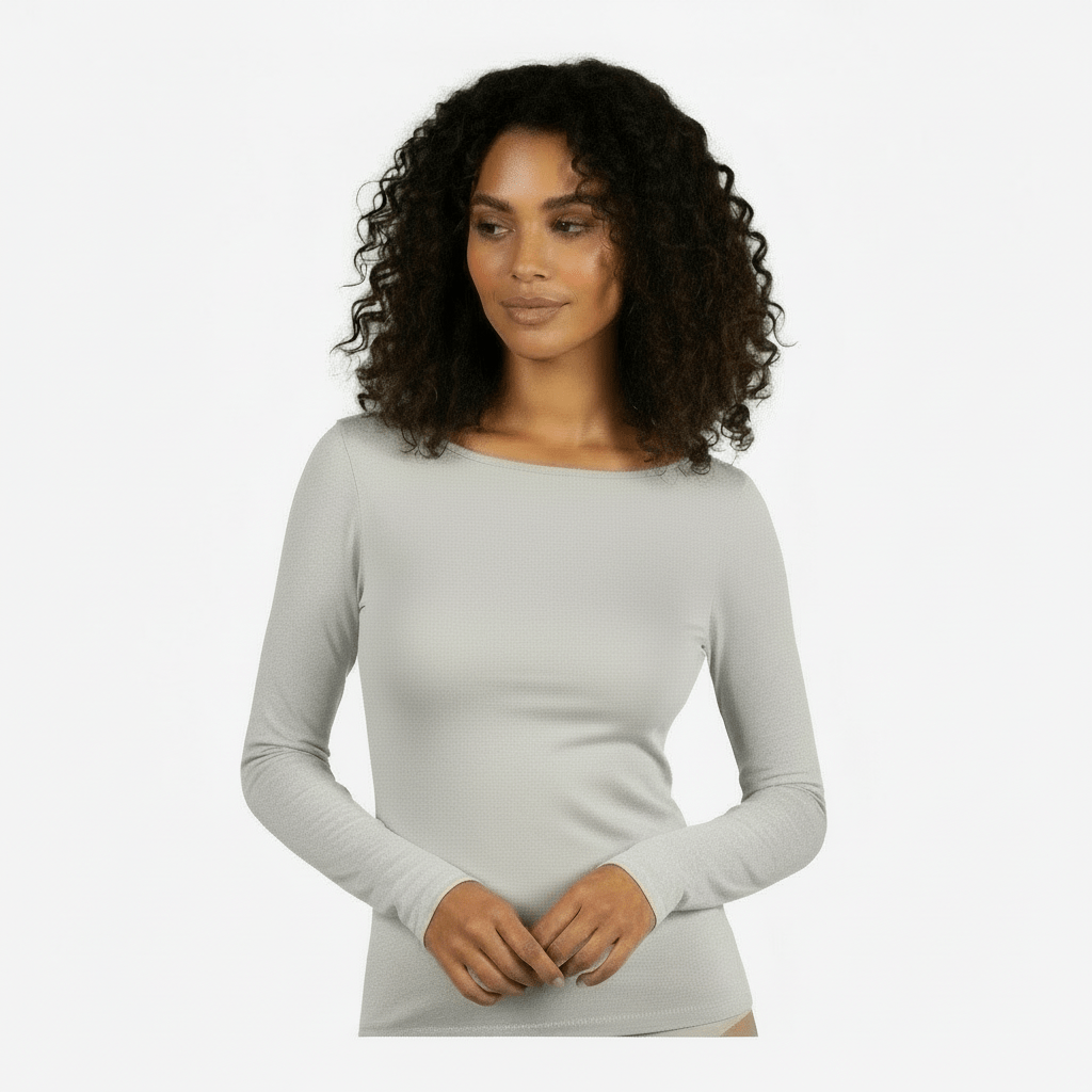 Maglia Donna Manica Lunga Scollo Barca Cotone Modal e Cashemere MySublyme Art.1412 - Boutique dell'Intimo e del Neonato