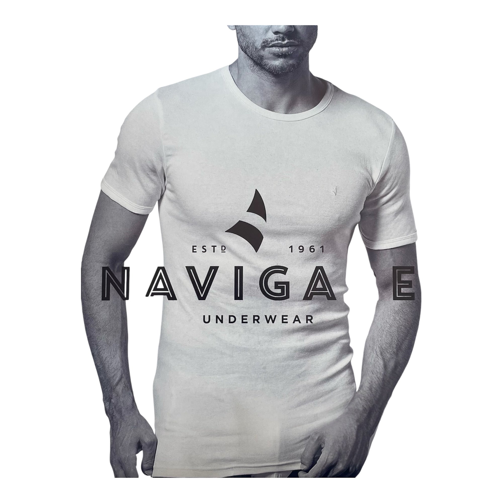 Mezza Manica Uomo in Cotone Interlock Girocollo Navigare Art.B2Y111 - Boutique dell'Intimo e del Neonato