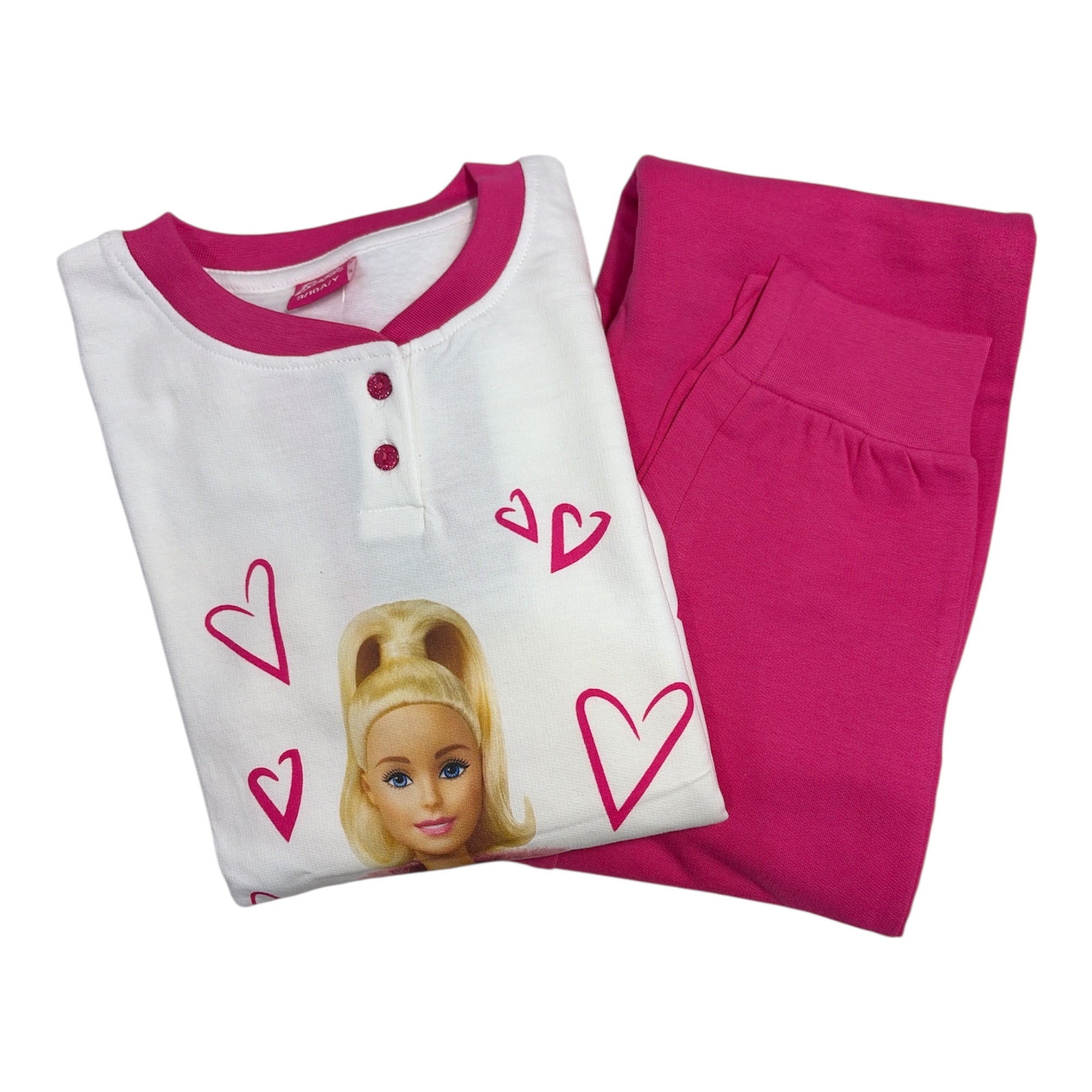 Pigiama Bimba in Cotone Felpato Serafino Sabor BARBIE Art.DY50C6252 - Boutique dell'Intimo e del Neonato