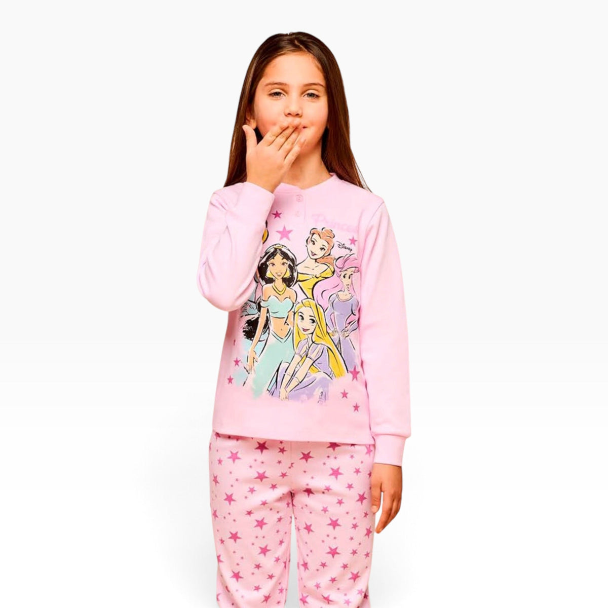 Pigiama Bimba Lungo in Cotone Interlock Serafino Sabor Disney PRINCIPESSE Art.DY50A5492 - Boutique dell'Intimo e del Neonato