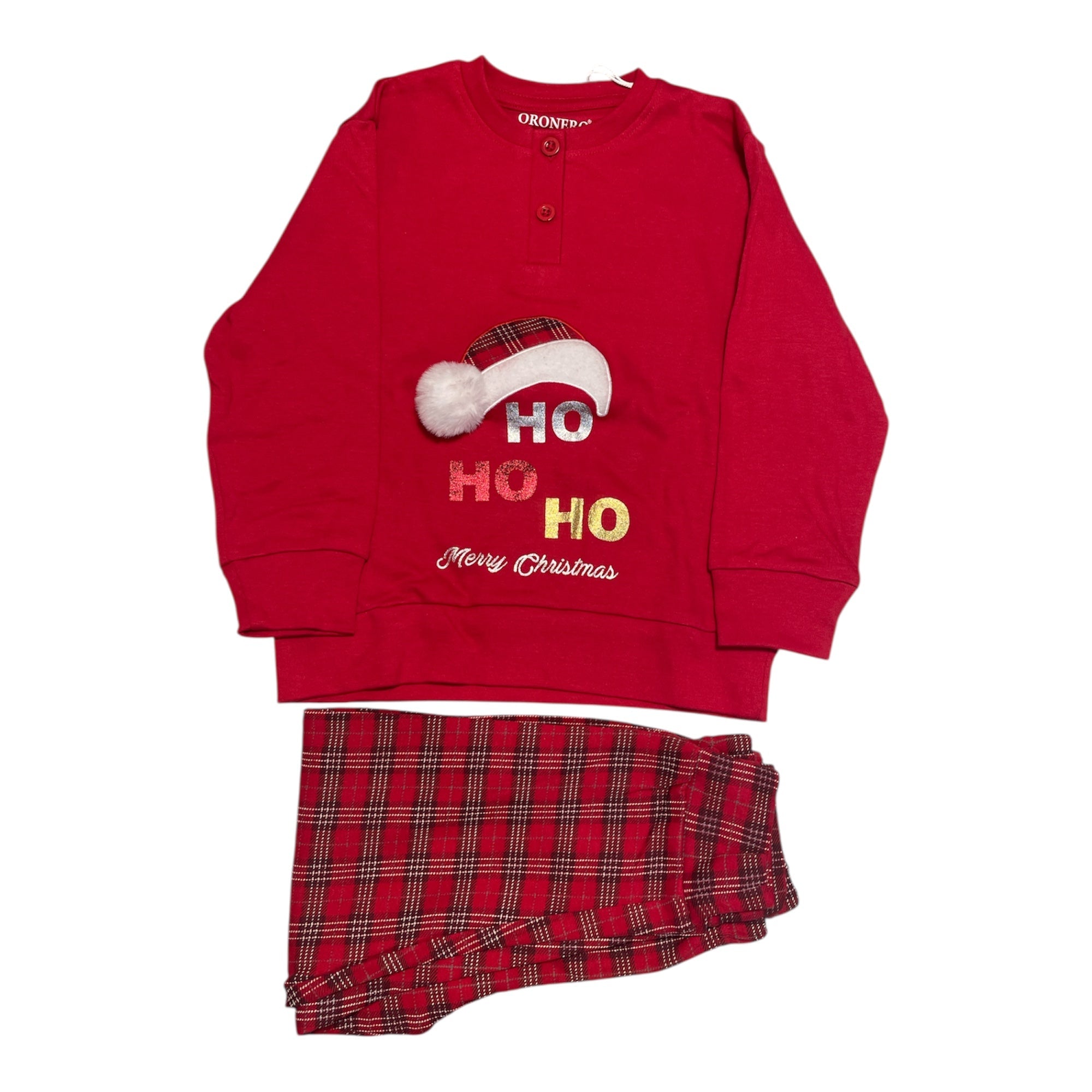 Pigiama Bimba Lungo Natalizio in Caldo Cotone Oronero Art.ODNB16 - Boutique dell'Intimo e del Neonato