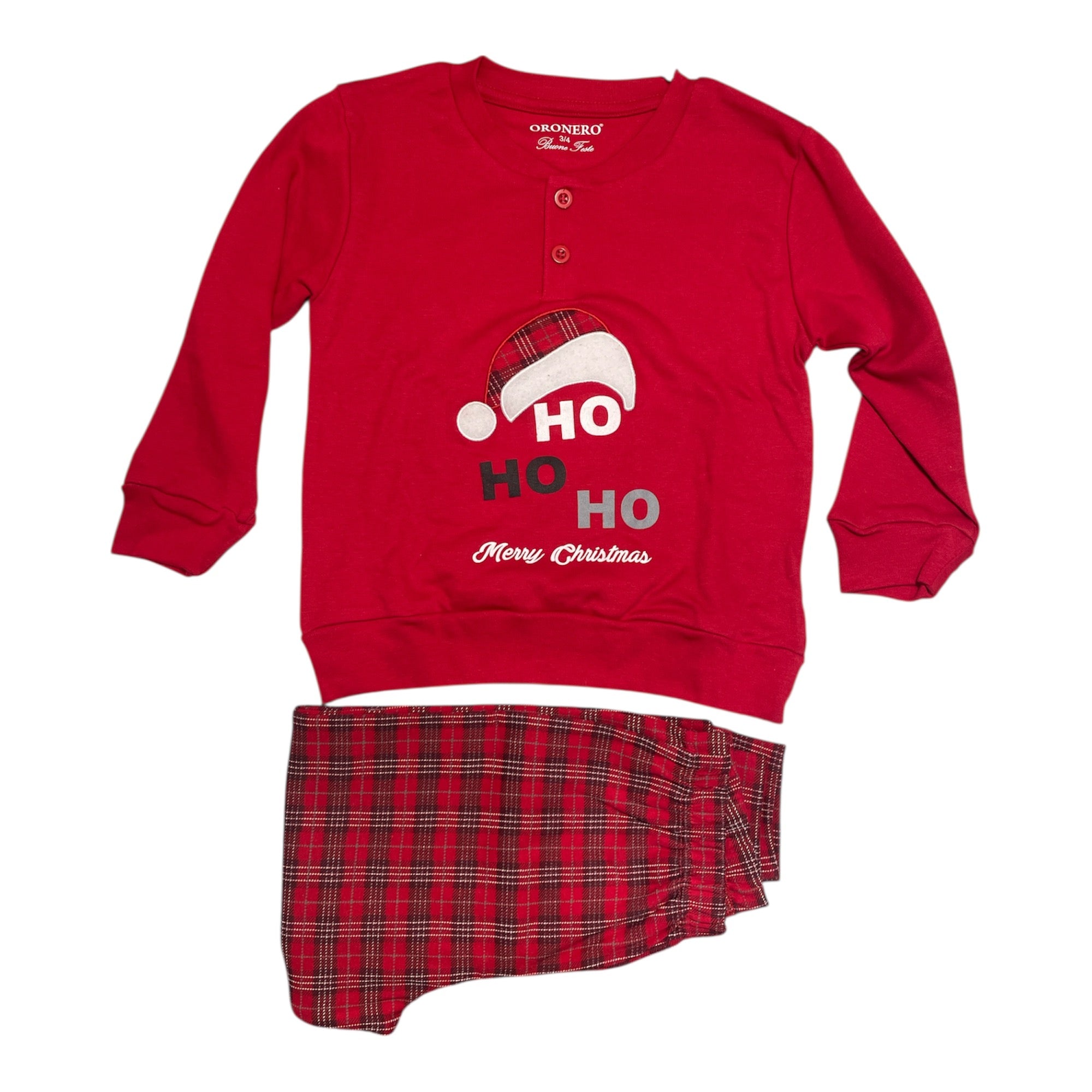 Pigiama Bimba Lungo Natalizio in Caldo Cotone Oronero Art.ODNB25 - Boutique dell'Intimo e del Neonato