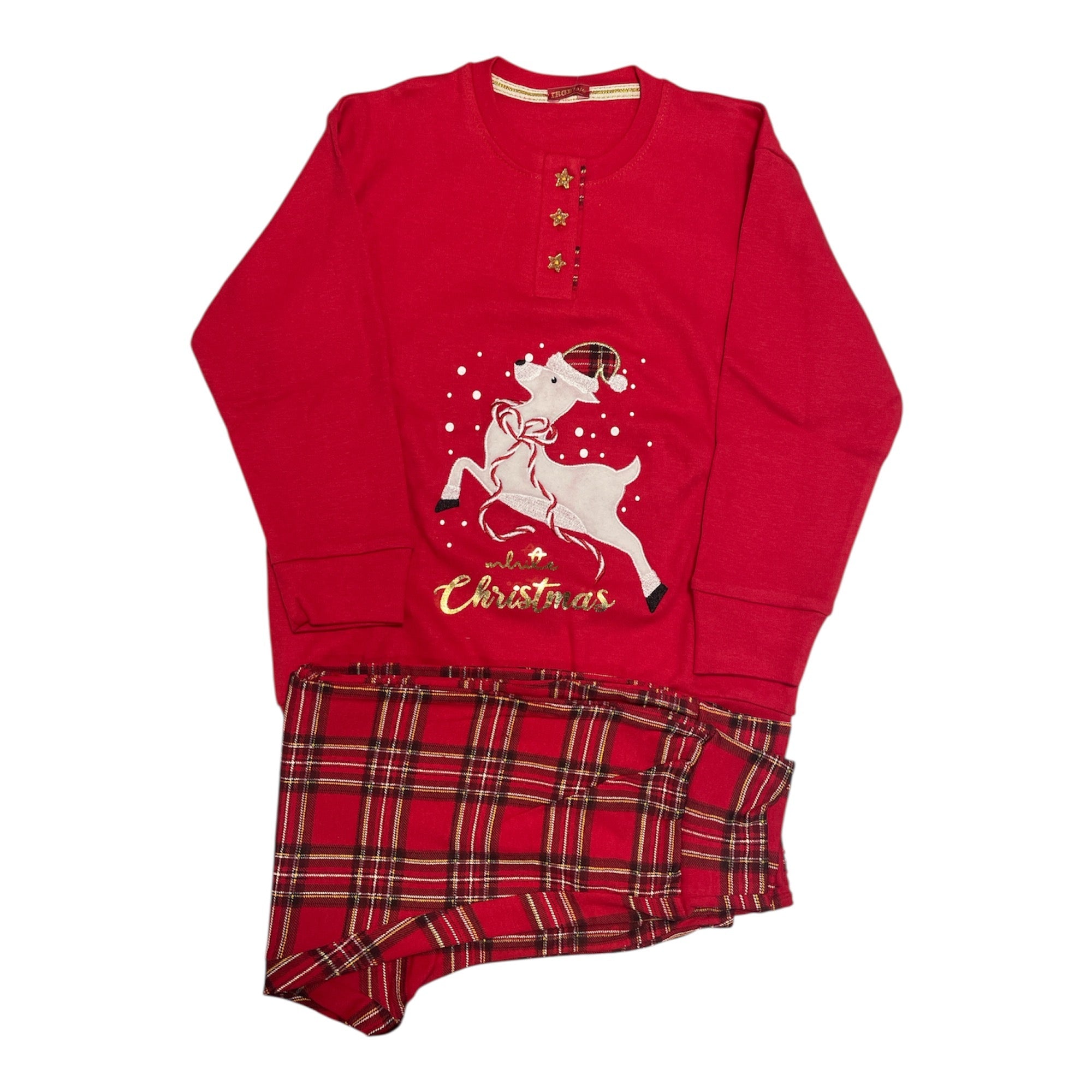 Pigiama Bimba Lungo Natalizio in Cotone Interlock Serafino Irge Art.XMASK07 - Boutique dell'Intimo e del Neonato