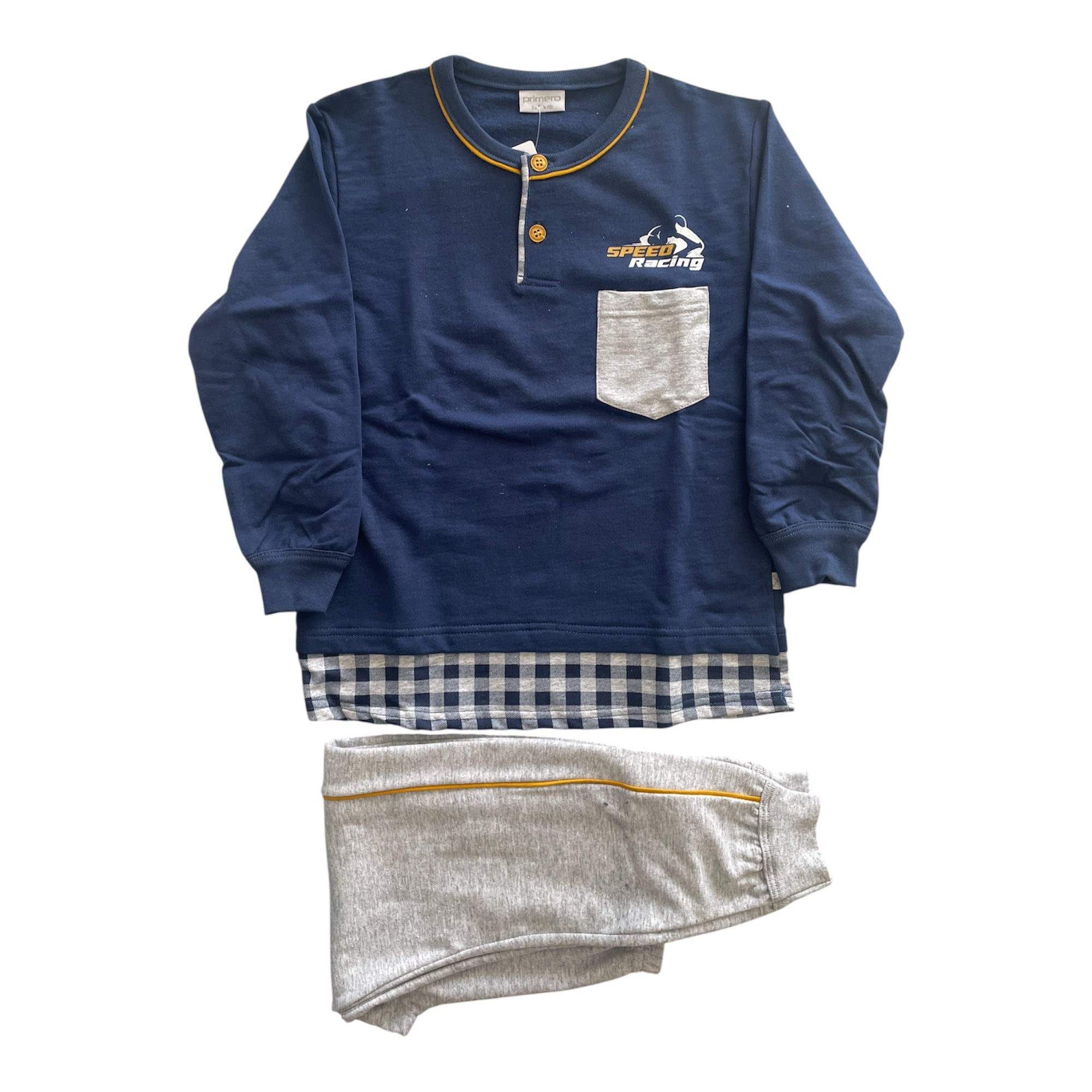 Pigiama Bimbo Lungo in Cotone Felpato Serafino Primero Art.I14207 - Boutique dell'Intimo e del Neonato