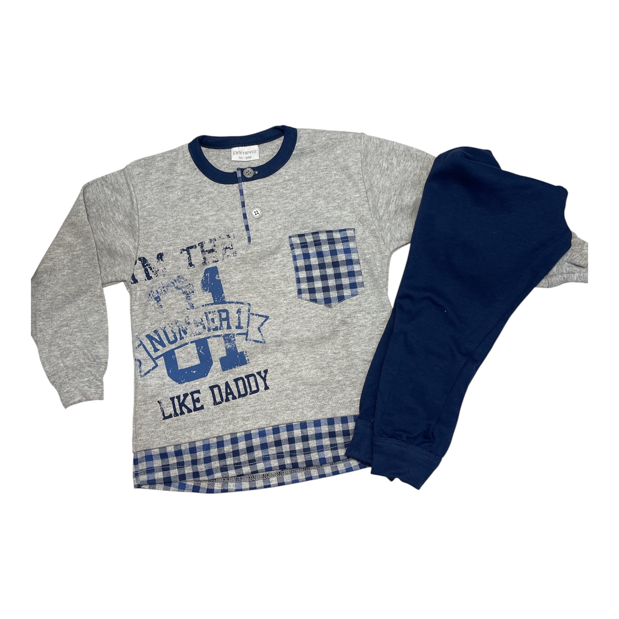 Pigiama Bimbo Lungo in Cotone Interlock Serafino Primero Art.I14200 - Boutique dell'Intimo e del Neonato