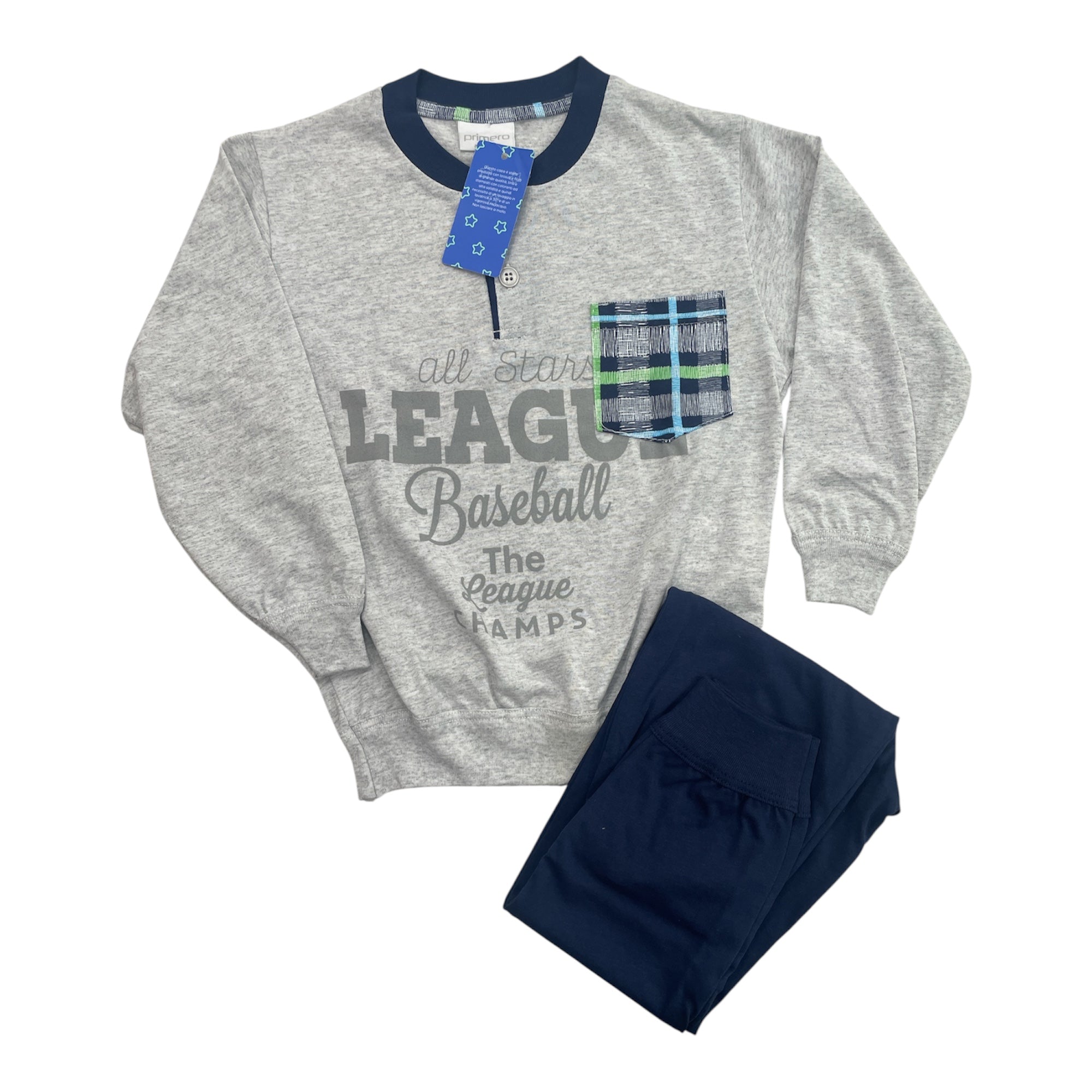 Pigiama Bimbo Lungo in Cotone Jersey Primero Art.E13283 - Boutique dell'Intimo e del Neonato