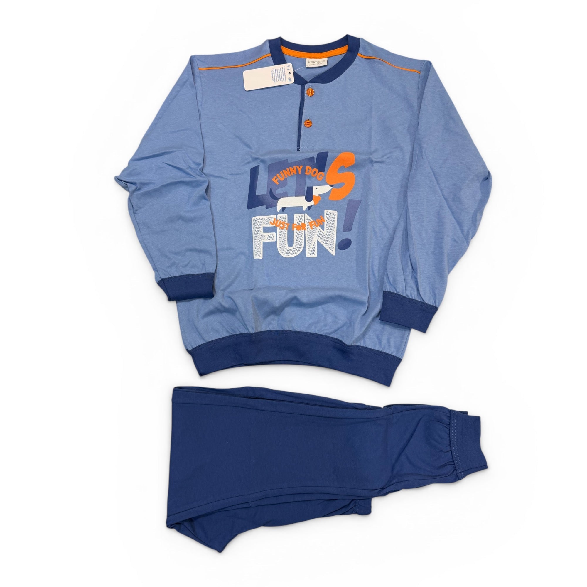 Pigiama Bimbo Lungo in Cotone Jersey Serafino Primero Art.E14260 - Boutique dell'Intimo e del Neonato