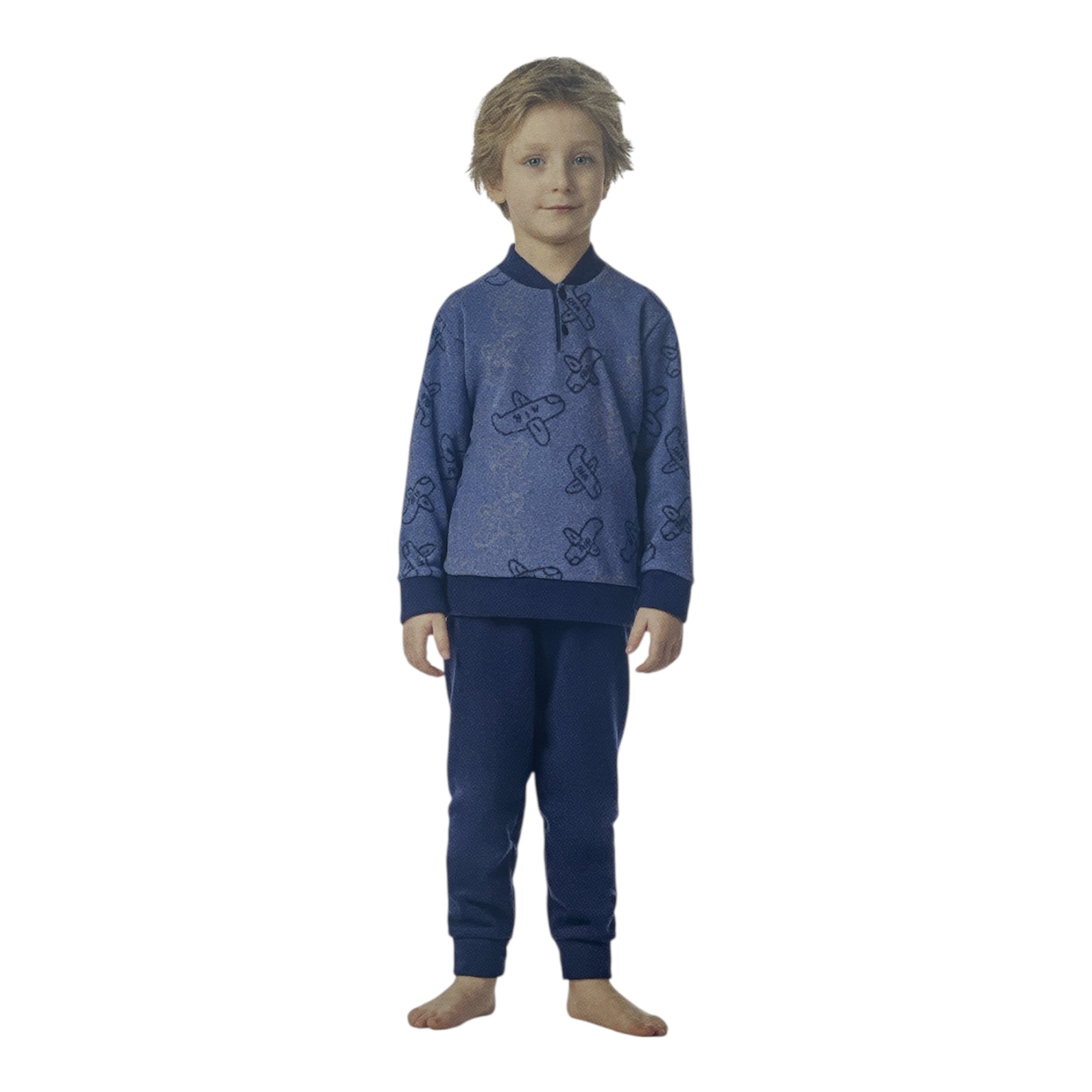 Pigiama Bimbo Lungo in Cotone Punto Milano Serafino Maele Art.AI783 - Boutique dell'Intimo e del Neonato