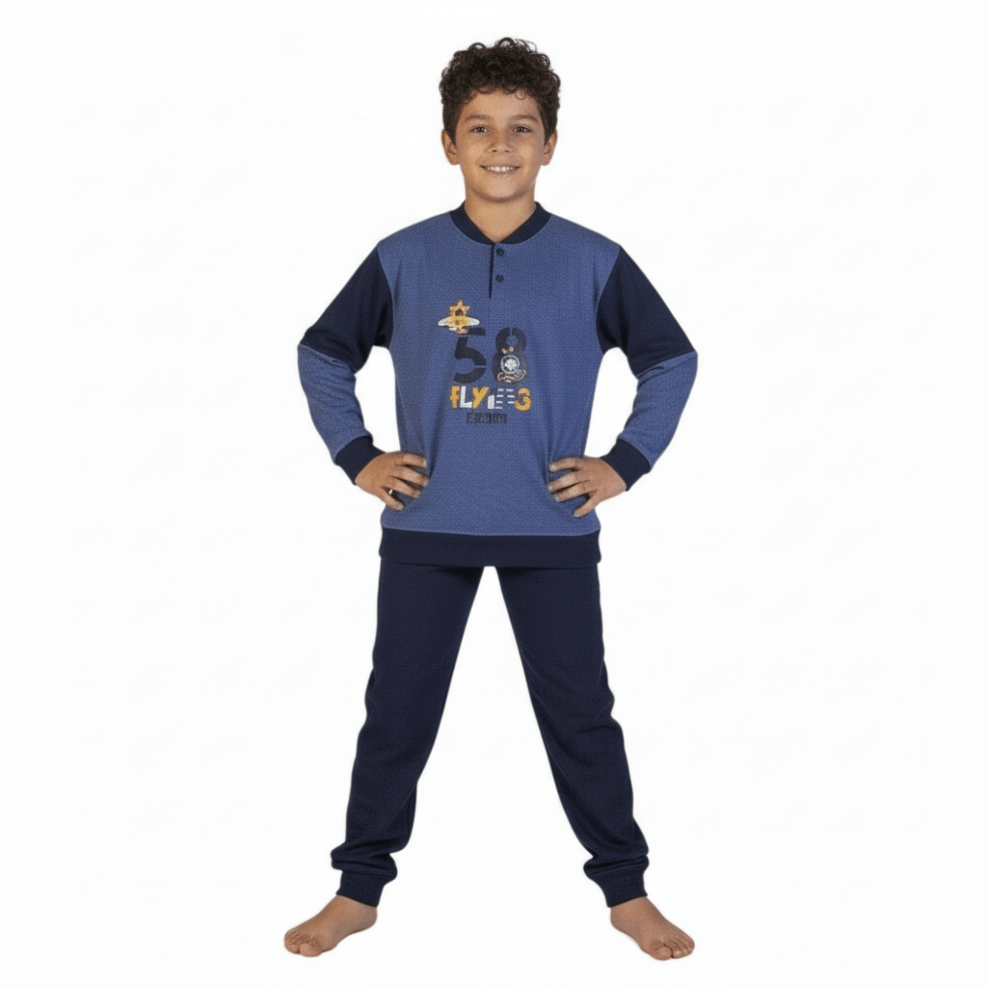 Pigiama Bimbo Lungo in Punto Milano Serafino Maele Art.AI243 - Boutique dell'Intimo e del Neonato