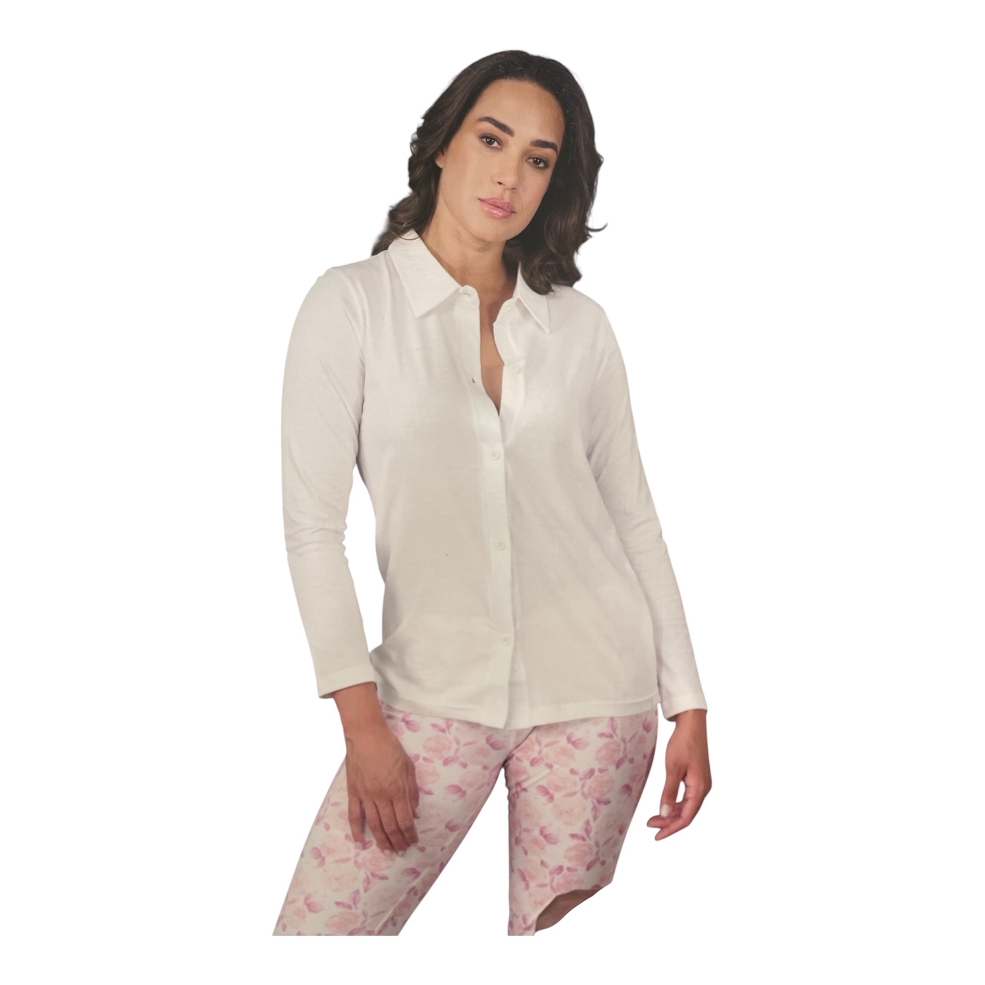 Pigiama Donna Aperto Lungo in Cotone Jersey Oronero Art.OD397 - Boutique dell'Intimo e del Neonato