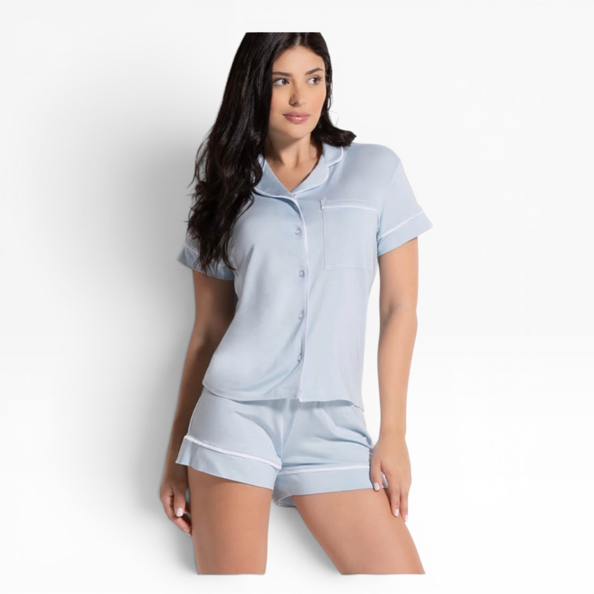 Pigiama Donna Corto Modal Pantaloncino e Camicia Love and Bra Art.105798 - Boutique dell'Intimo e del Neonato
