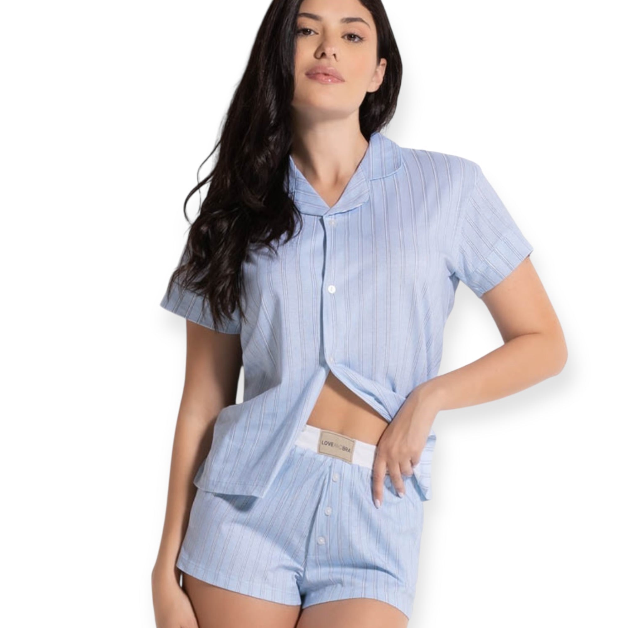Pigiama Donna Corto Pantaloncino e Camicia Love and Bra Art.104499 - Boutique dell'Intimo e del Neonato