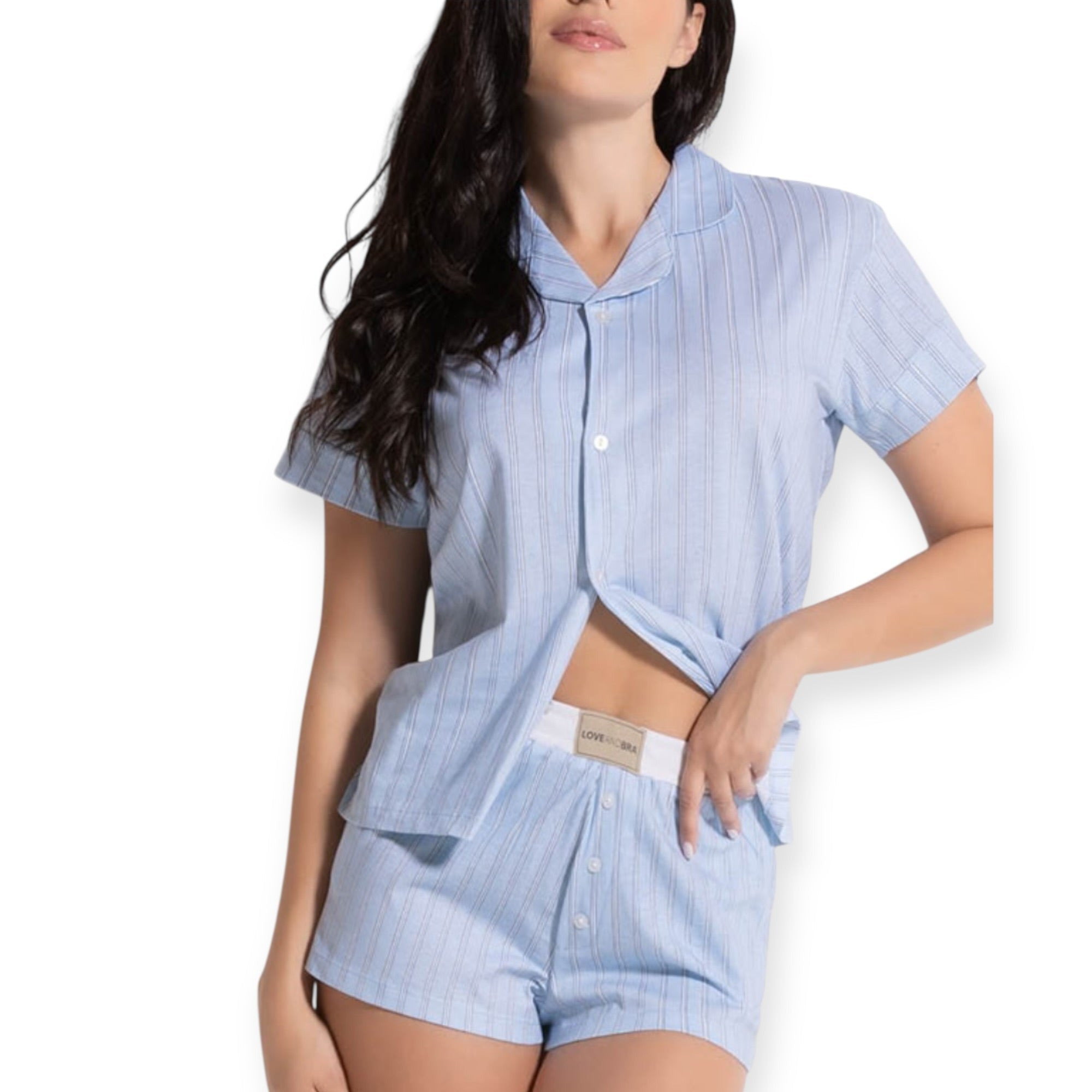 Pigiama Donna Corto Pantaloncino e Camicia Love and Bra Art.104499 - Boutique dell'Intimo e del Neonato