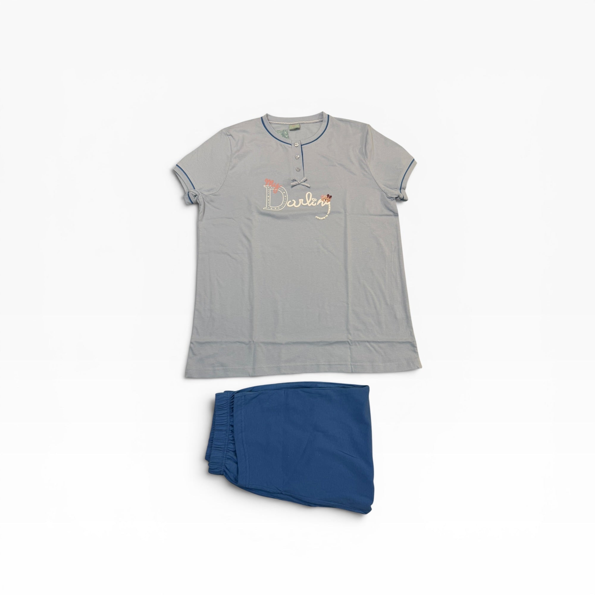 Pigiama Donna Corto T-shirt e Pinocchietto Cotone Jersey Serafino Irge Art.MIC2596 - Boutique dell'Intimo e del Neonato