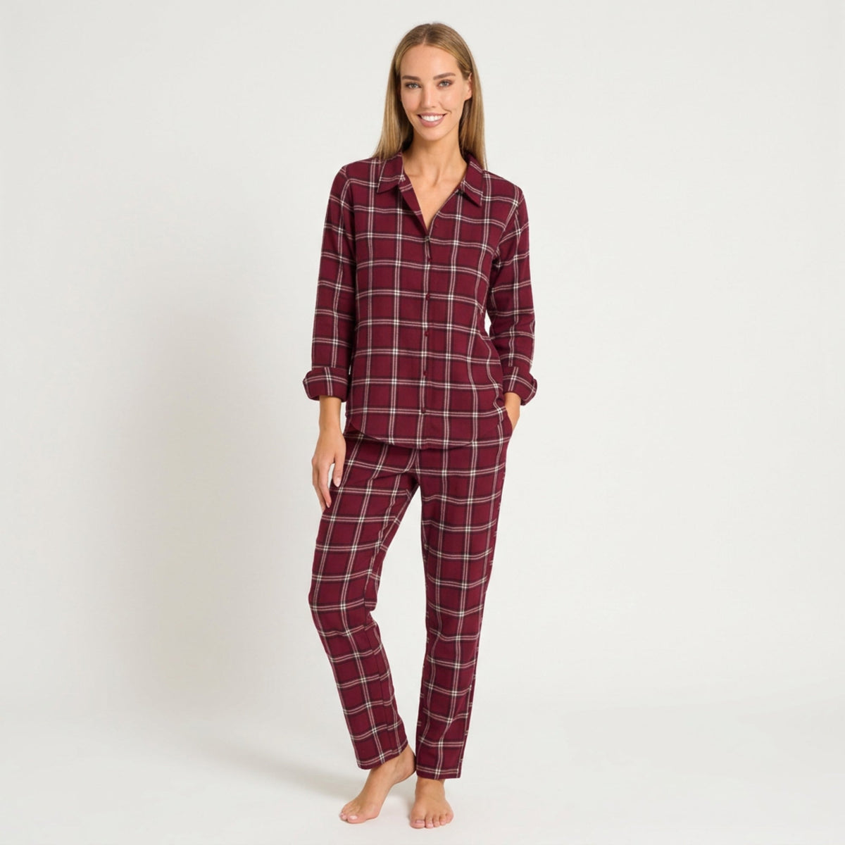 Pigiama Donna Lungo in Caldo Cotone Aperto Davanti Jadea Art.5314 - Boutique dell'Intimo e del Neonato