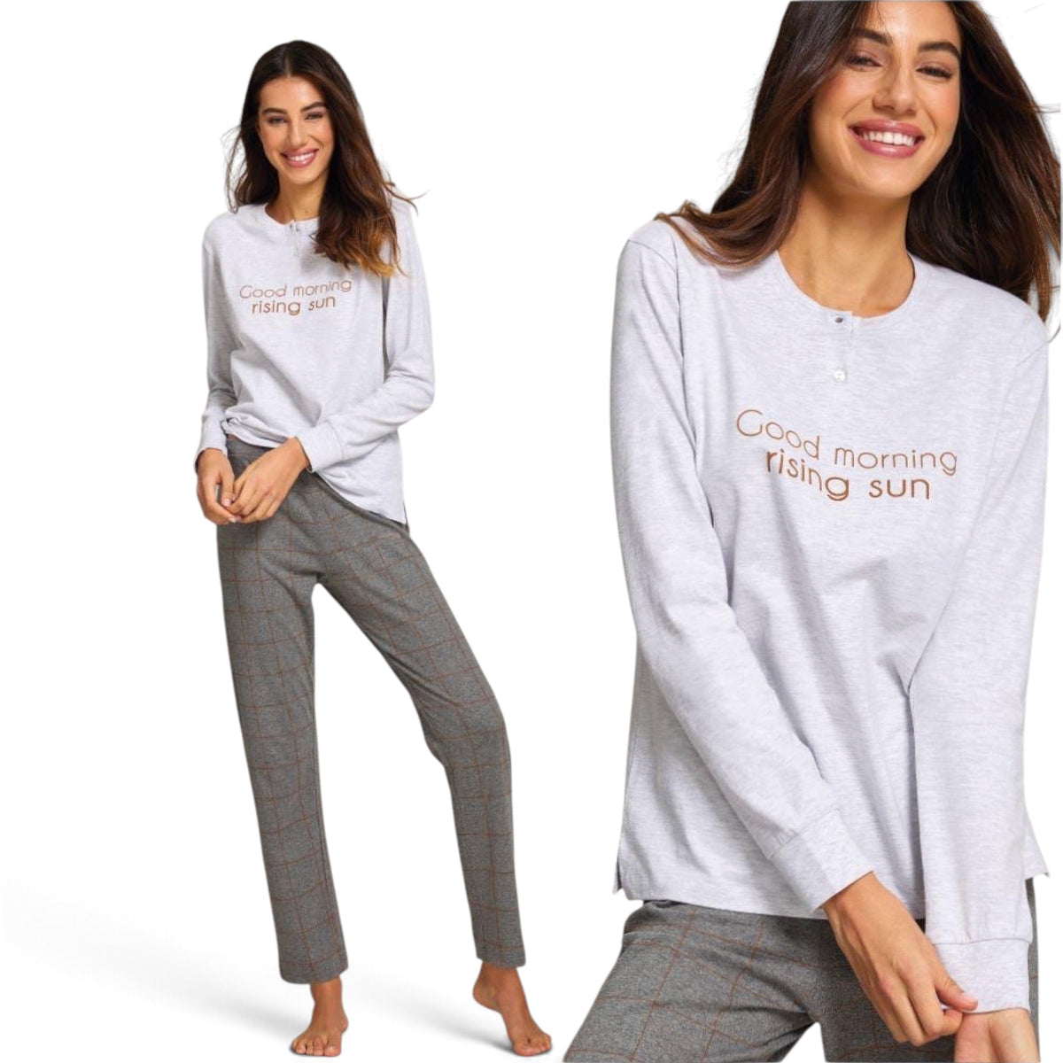Pigiama Donna Lungo in Caldo Cotone Serafino Jadea Art.5308 - Boutique dell'Intimo e del Neonato